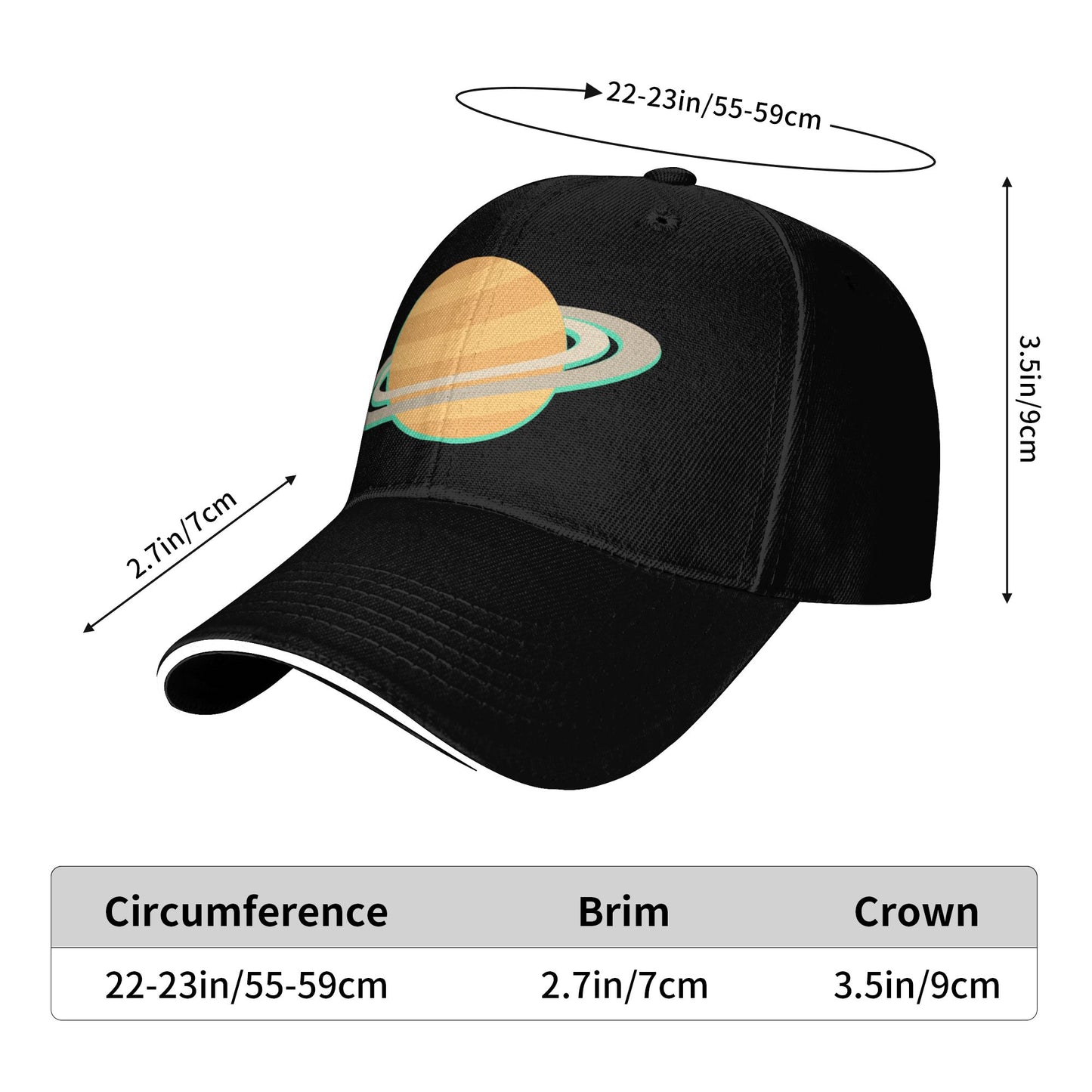 Saturn Baseball Caps For Women And Men