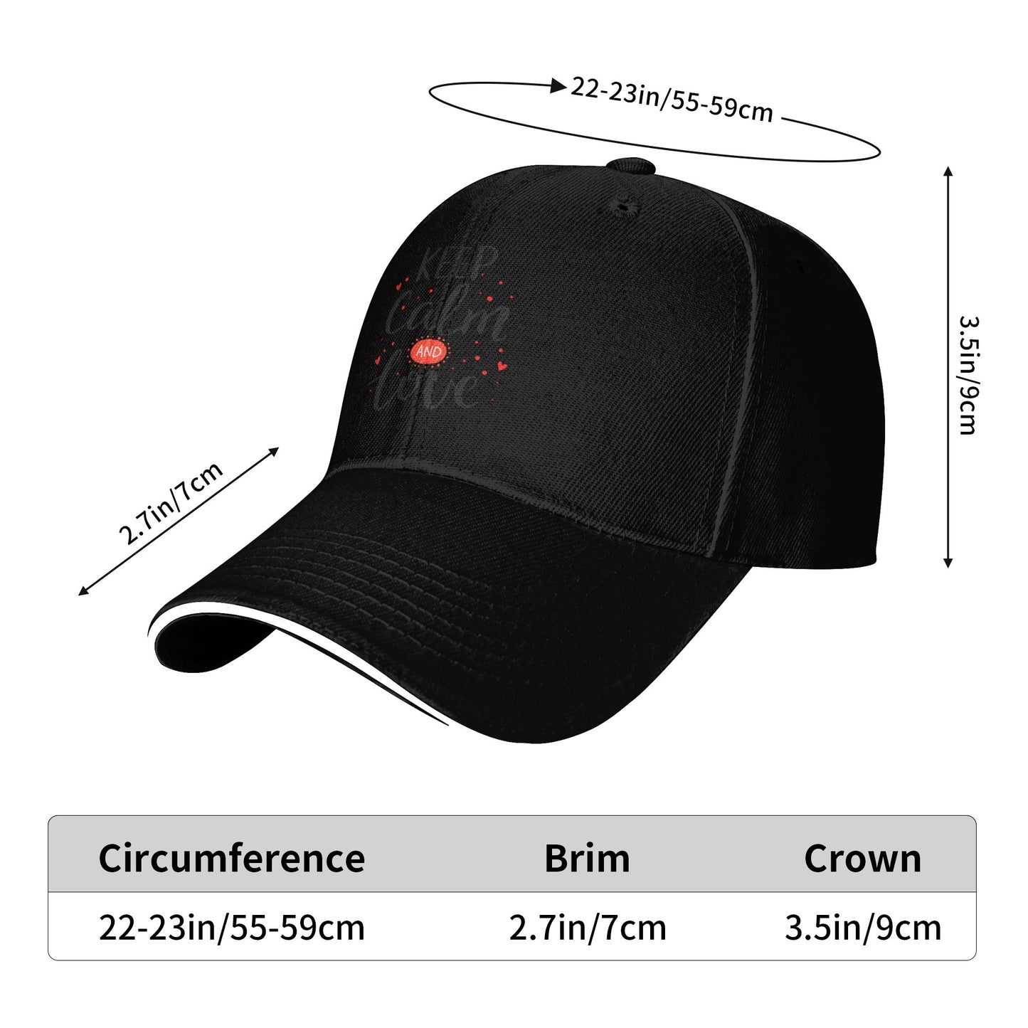 Keep Calm And Love Baseball Caps For Men And Women
