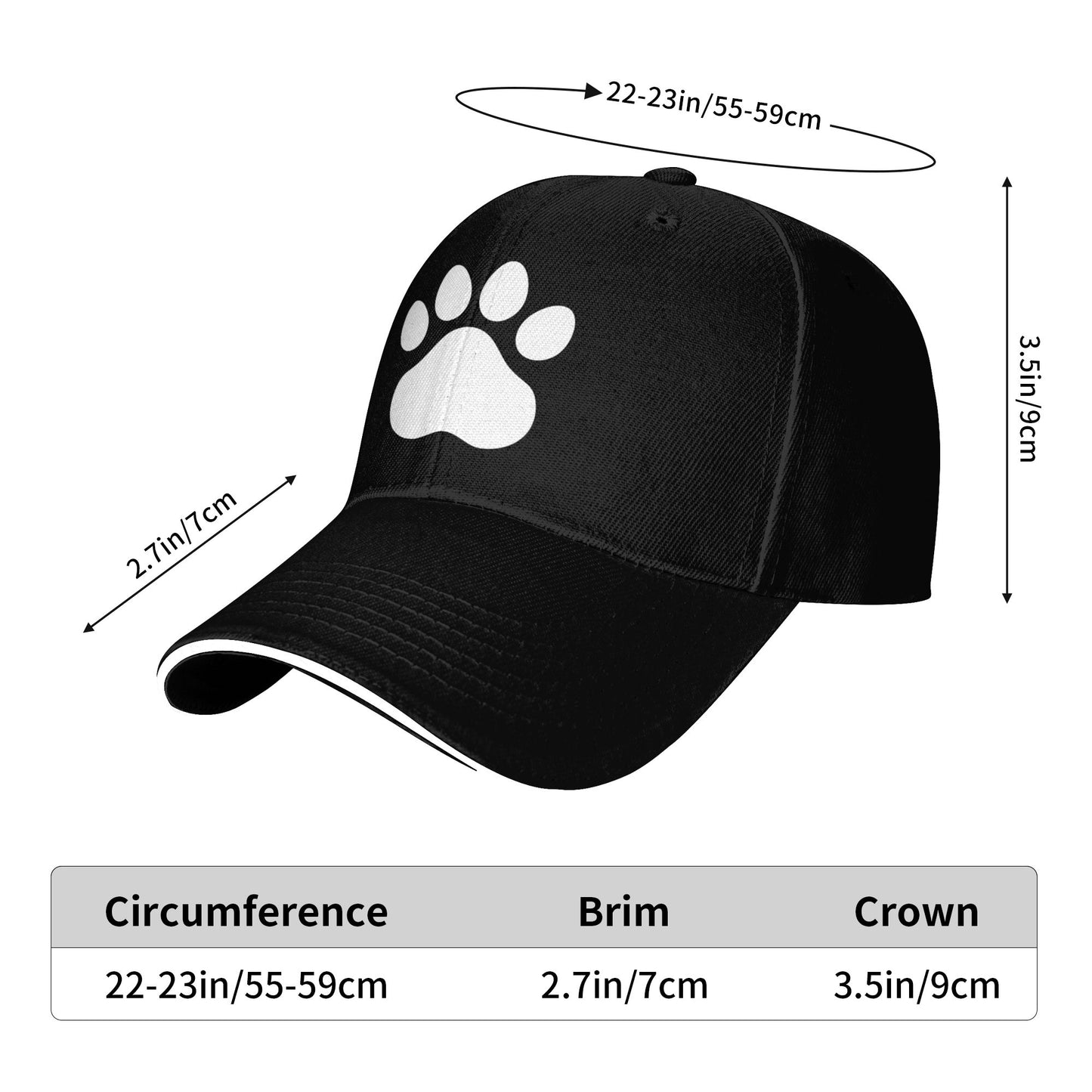 Paw Print Baseball Caps For Men And Women