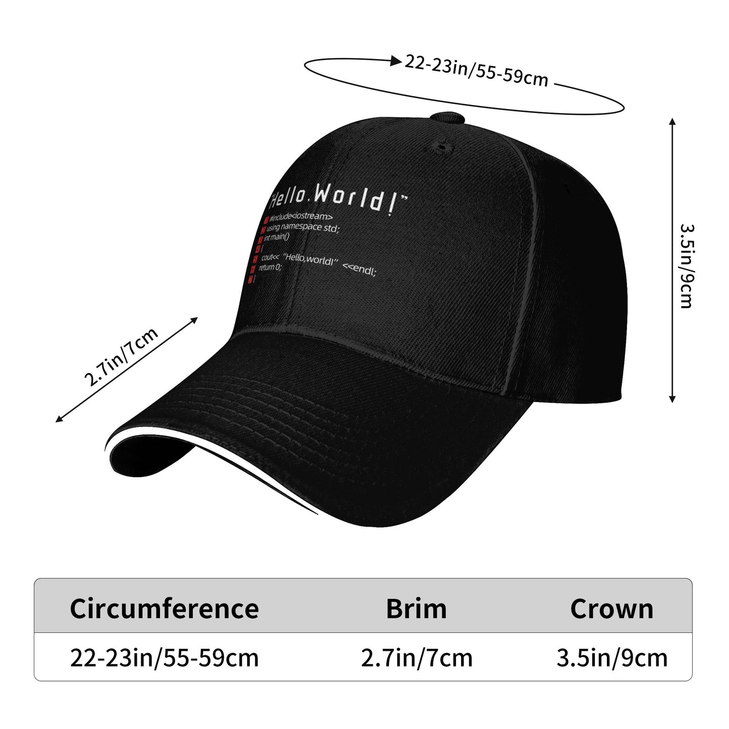Hello World Baseball Caps For Men And Women