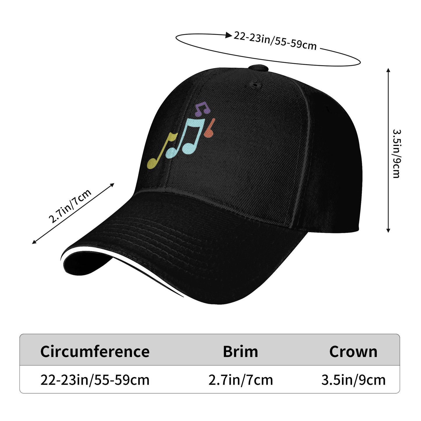 Music Note Baseball Caps For Men And Women