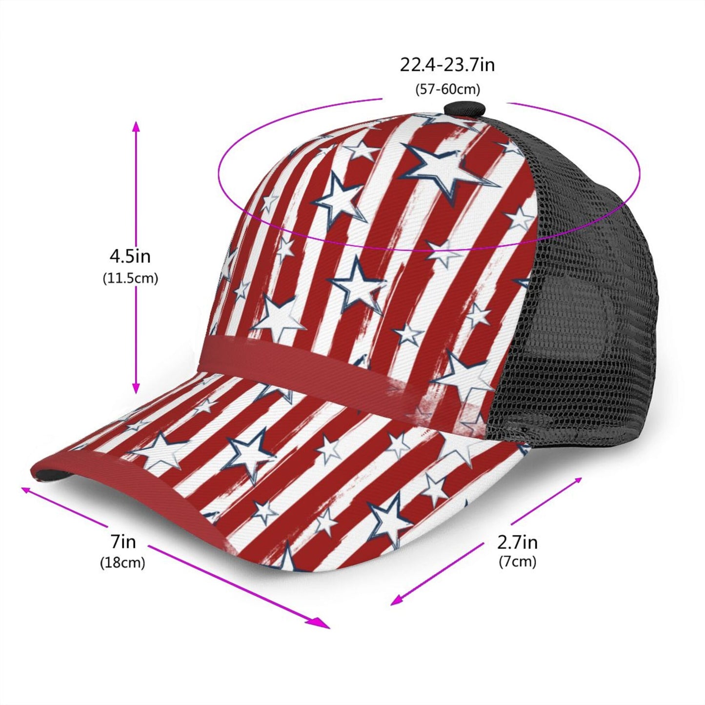 Stars And Stripes Baseball Hats For Men Or Women
