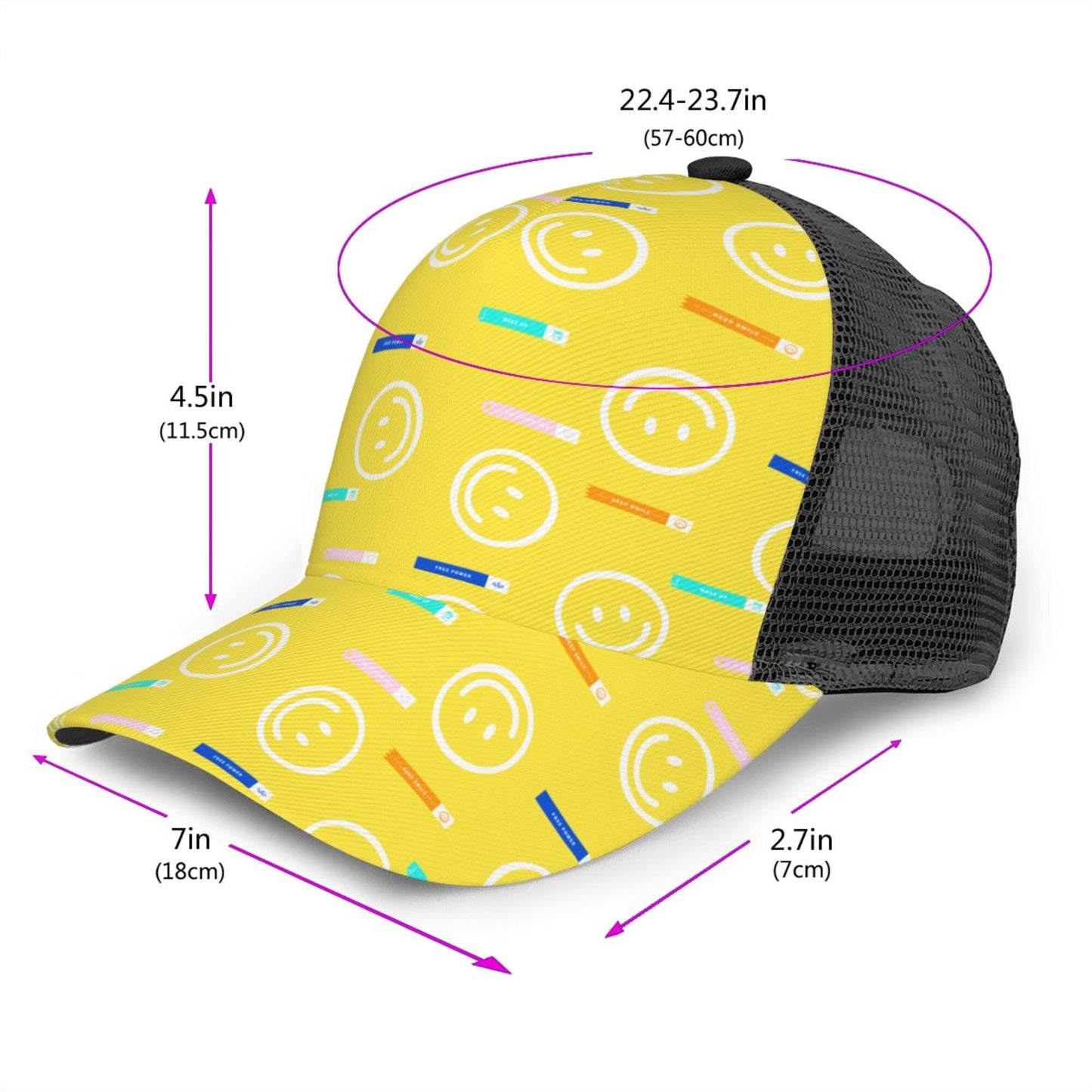 Smiley Baseball Hats For Men Or Women