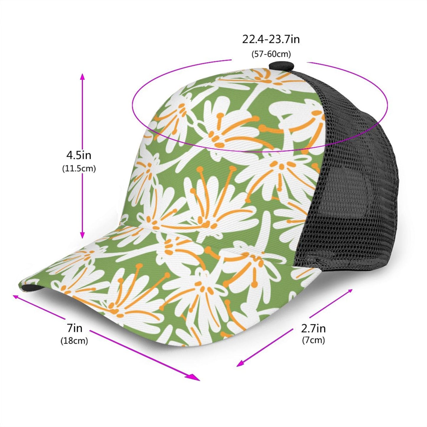 Floral Pattern Baseball Hats For Men Or Women