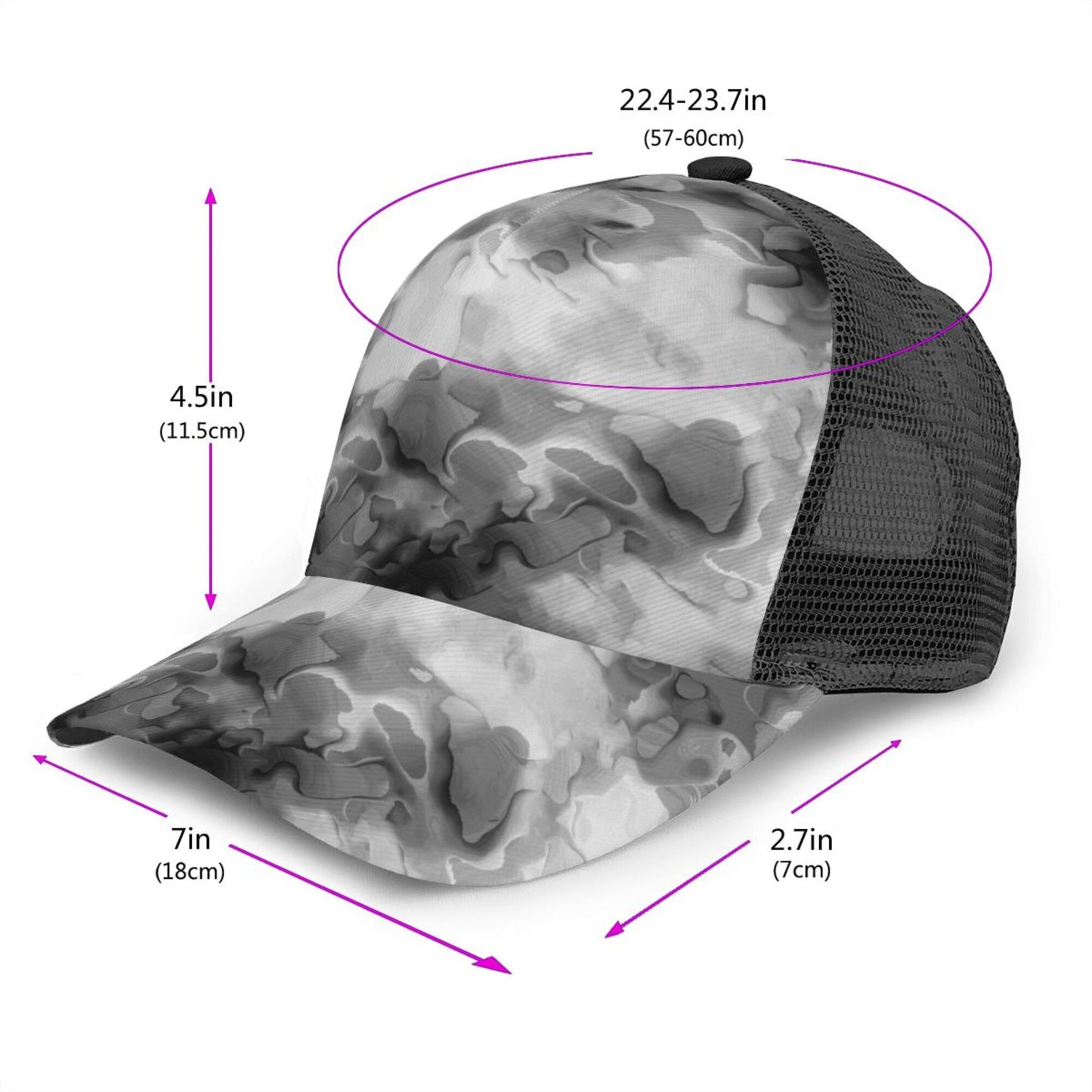 Marble Veining Baseball Hats For Men Or Women