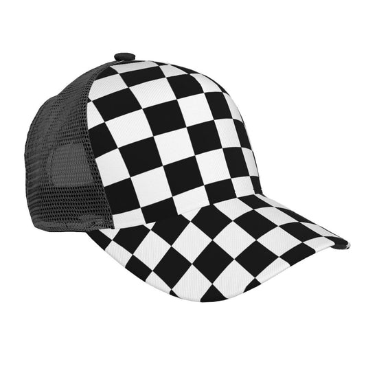 Black And white Checkered Baseball Hats For Men Or Women