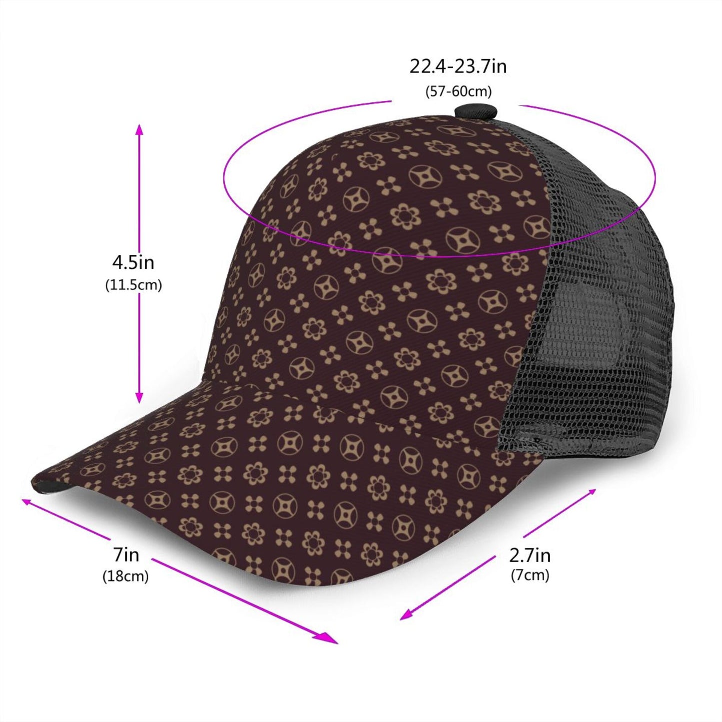Pattern Design Baseball Hats For Men Or Women