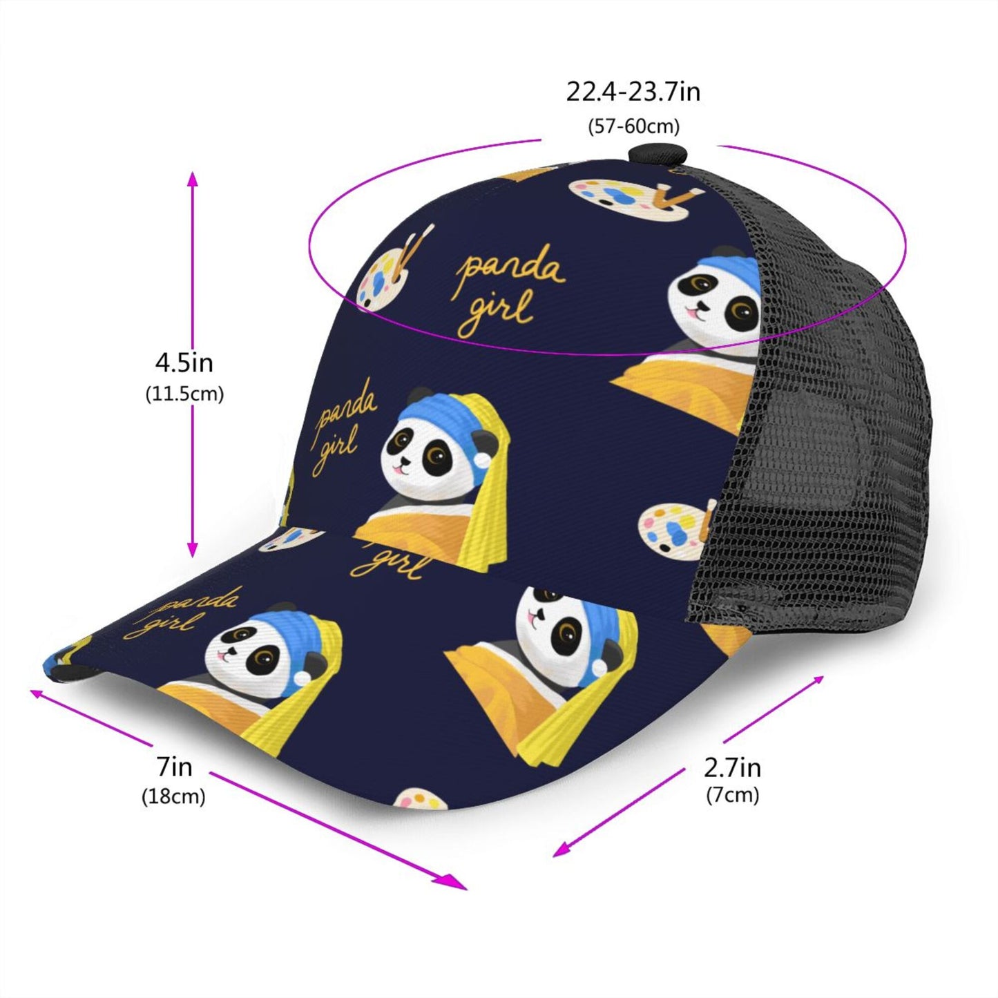Panda Girl Baseball Hats For Men Or Women