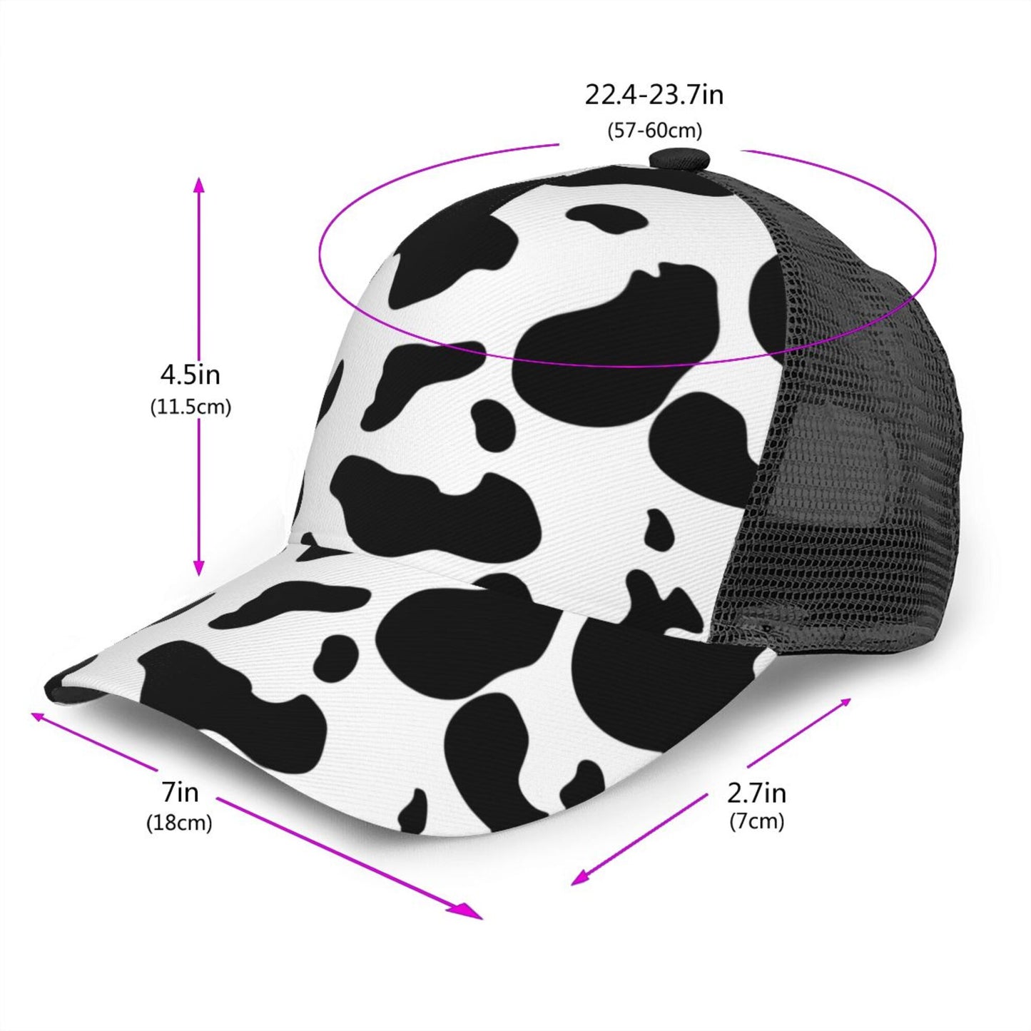 Cow Print Baseball Hats For Men Or Women