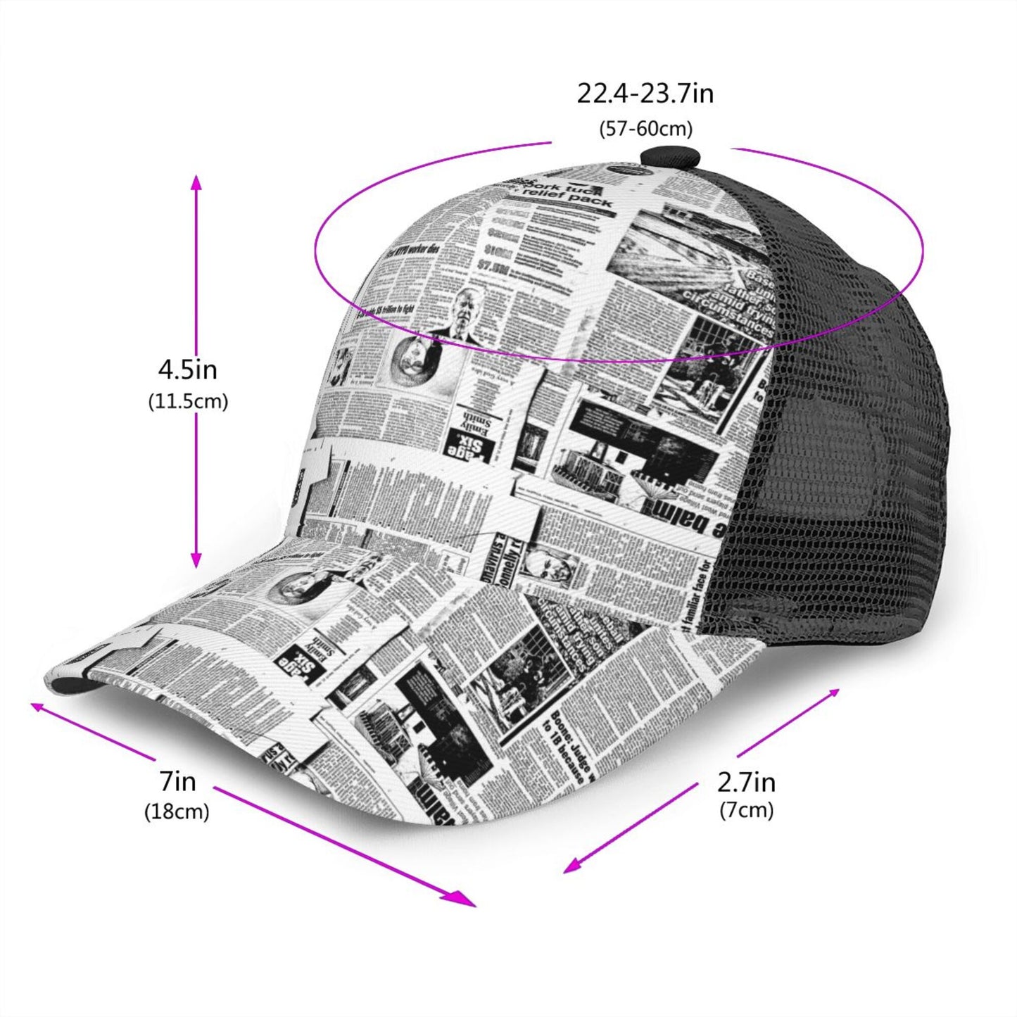 Newspaper Baseball Hats For Men Or Women