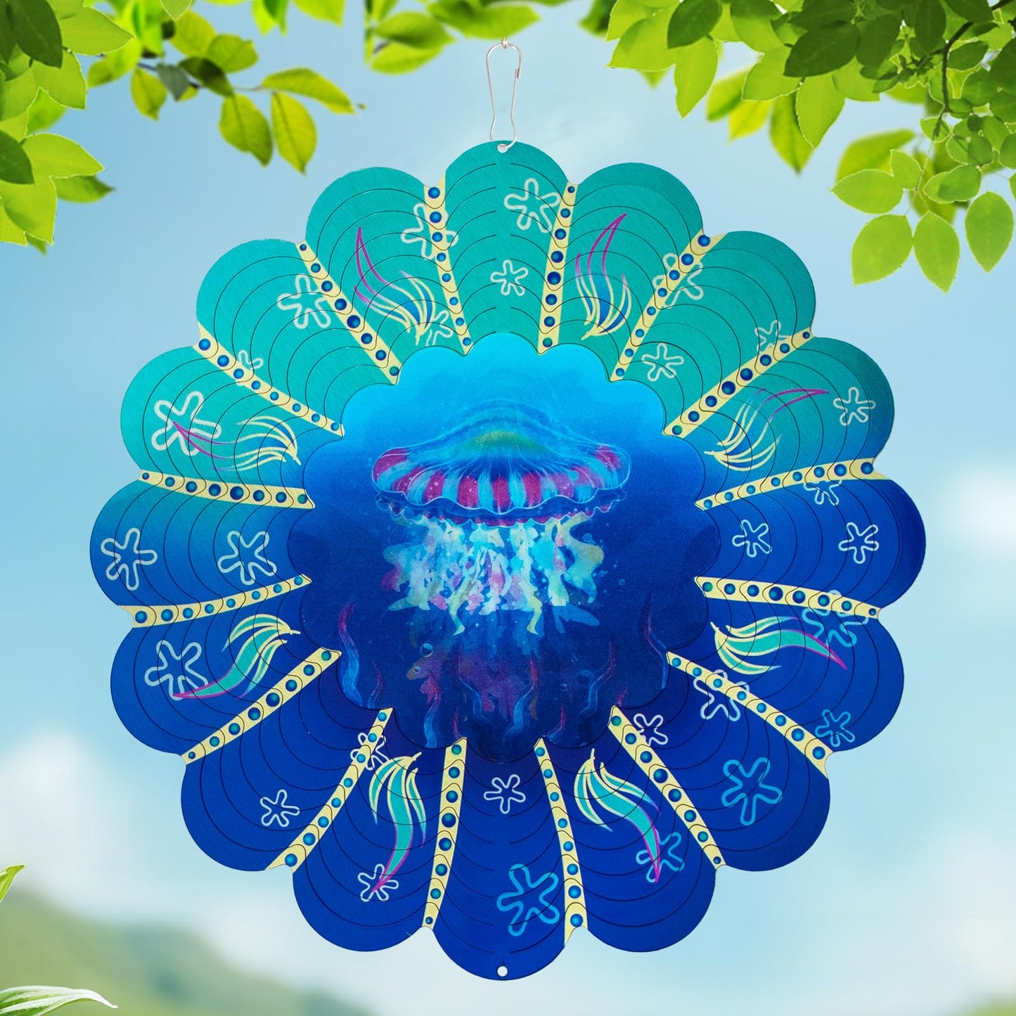 Butterfly Large Metal Wind Spinners - Butterfly Gifts for Women Mom Grandma Wife,15 inch Hanging Wind Spinner for Outdoor & Indoor Decorations,Wind Spinner for Christmas Ornament Gifts