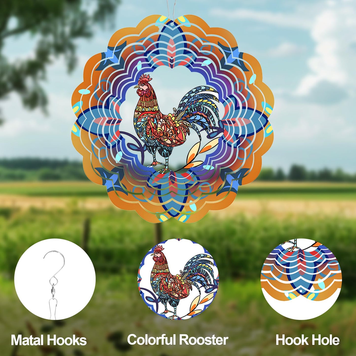 Butterfly Large Metal Wind Spinners - Butterfly Gifts for Women Mom Grandma Wife,15 inch Hanging Wind Spinner for Outdoor & Indoor Decorations,Wind Spinner for Christmas Ornament Gifts