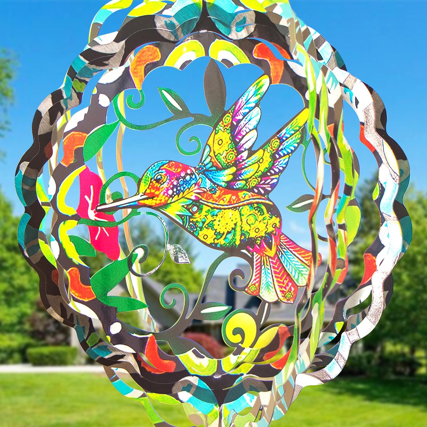 Butterfly Large Metal Wind Spinners - Butterfly Gifts for Women Mom Grandma Wife,15 inch Hanging Wind Spinner for Outdoor & Indoor Decorations,Wind Spinner for Christmas Ornament Gifts