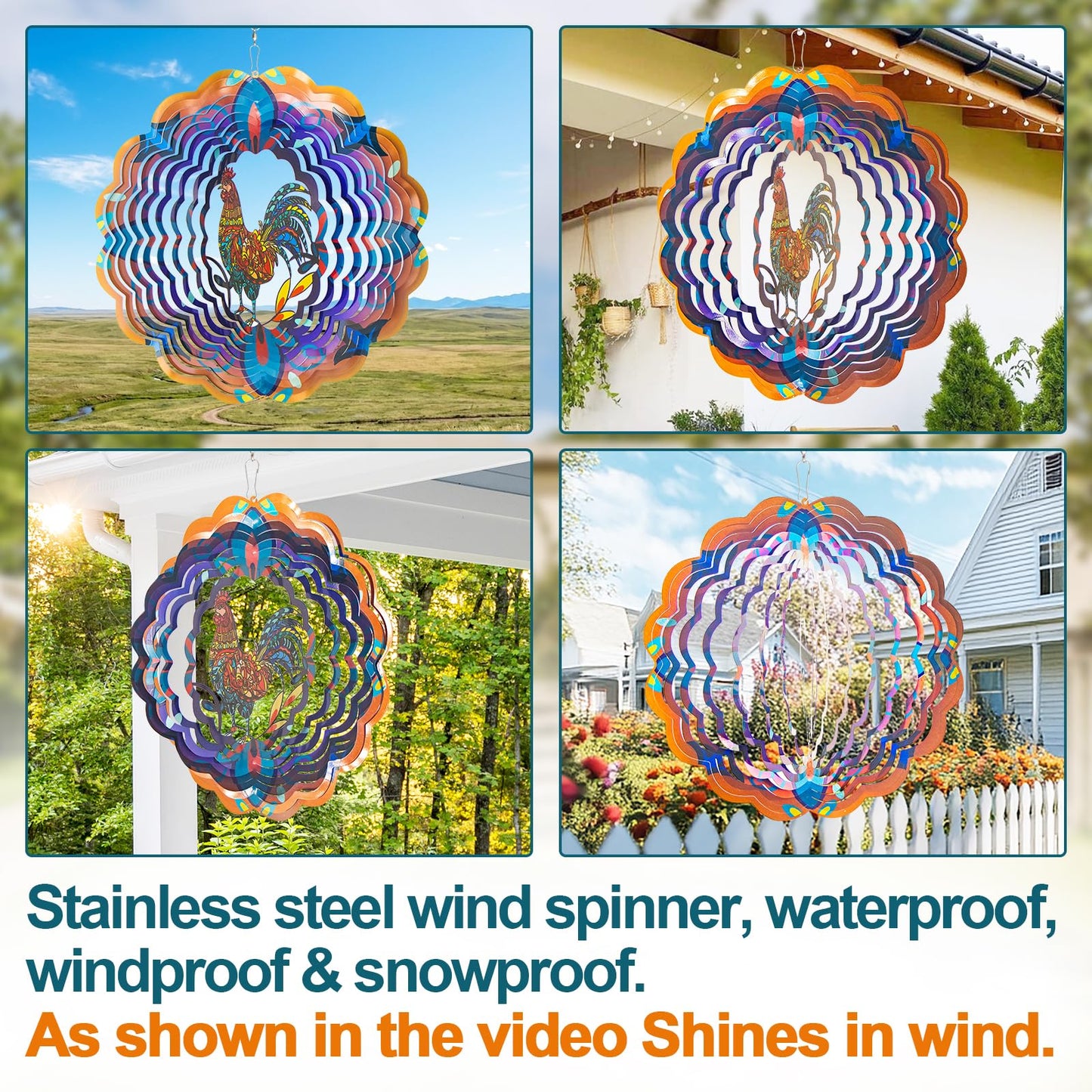 Butterfly Large Metal Wind Spinners - Butterfly Gifts for Women Mom Grandma Wife,15 inch Hanging Wind Spinner for Outdoor & Indoor Decorations,Wind Spinner for Christmas Ornament Gifts