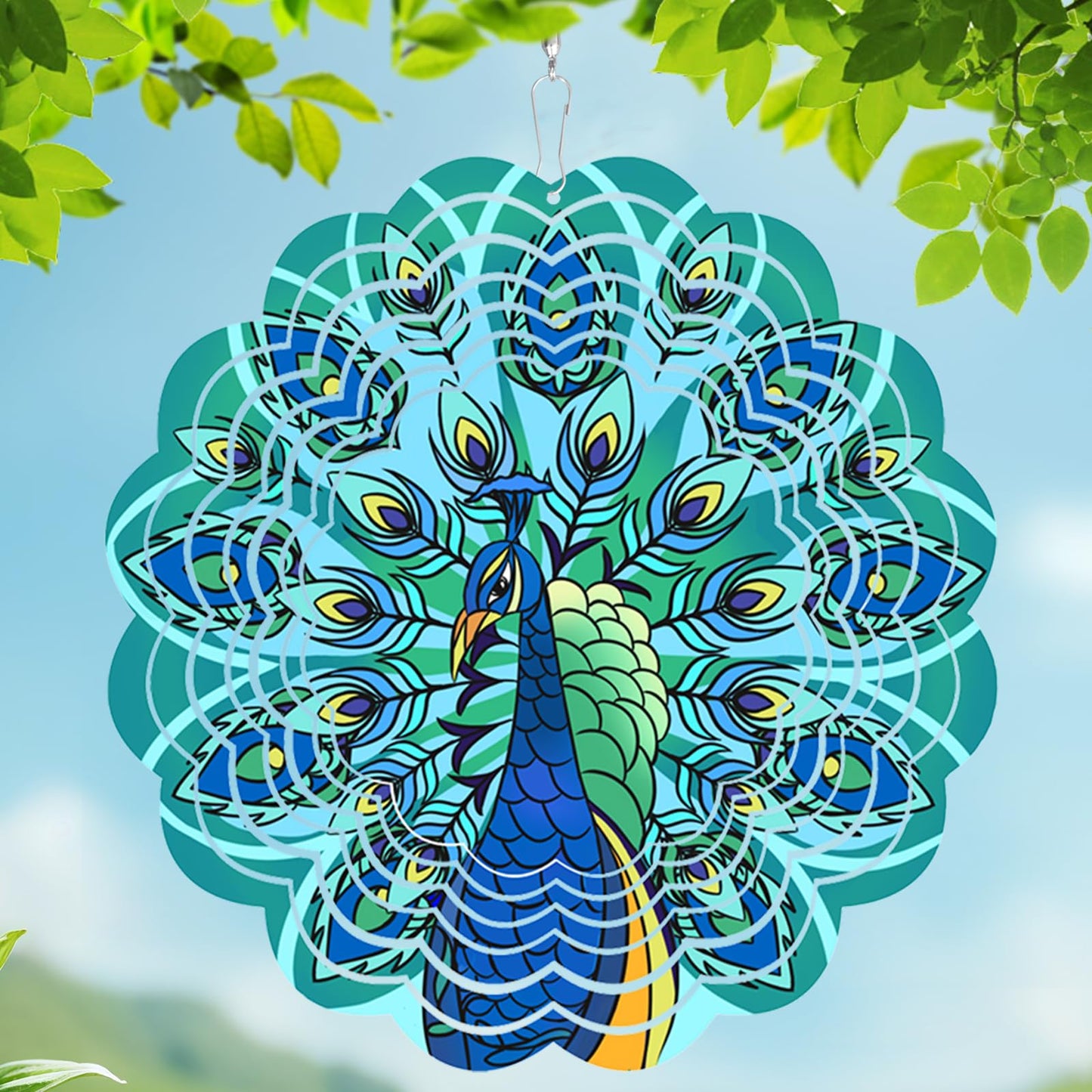 Butterfly Large Metal Wind Spinners - Butterfly Gifts for Women Mom Grandma Wife,15 inch Hanging Wind Spinner for Outdoor & Indoor Decorations,Wind Spinner for Christmas Ornament Gifts
