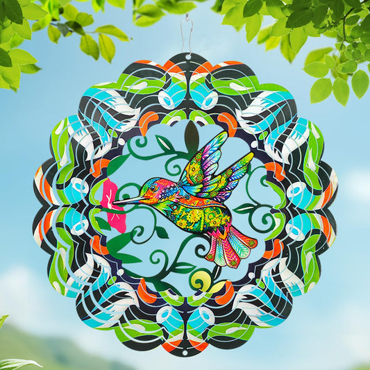 Hummingbird Metal Wind Spinners - Hummingbird Gifts for Women Mom Grandma Wife, Hanging Wind Spinner for Outdoor & Indoor Decorations, 12 inch for Ornament