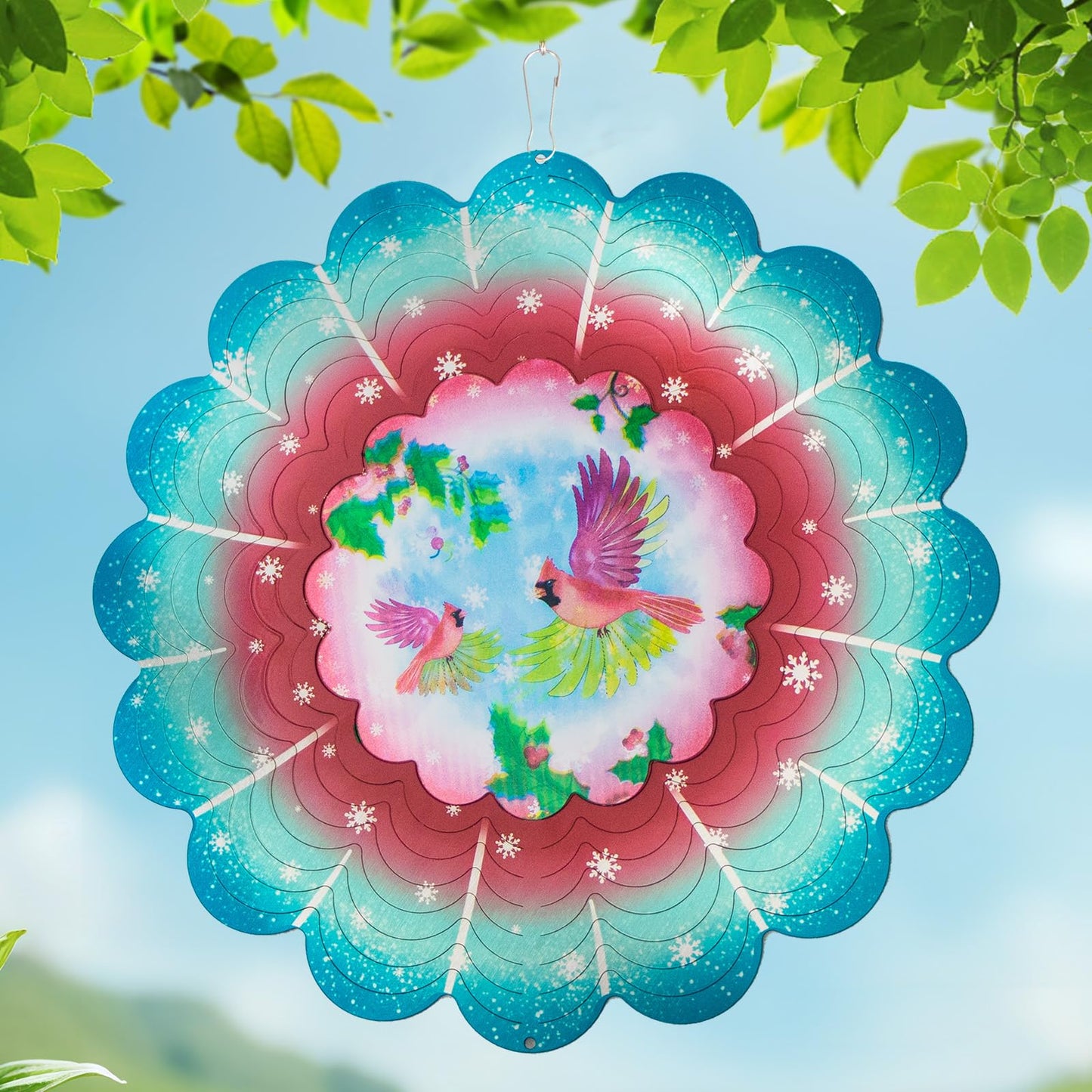Butterfly Large Metal Wind Spinners - Butterfly Gifts for Women Mom Grandma Wife,15 inch Hanging Wind Spinner for Outdoor & Indoor Decorations,Wind Spinner for Christmas Ornament Gifts