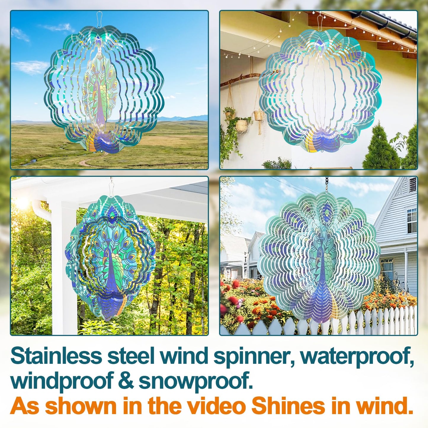 Butterfly Large Metal Wind Spinners - Butterfly Gifts for Women Mom Grandma Wife,15 inch Hanging Wind Spinner for Outdoor & Indoor Decorations,Wind Spinner for Christmas Ornament Gifts