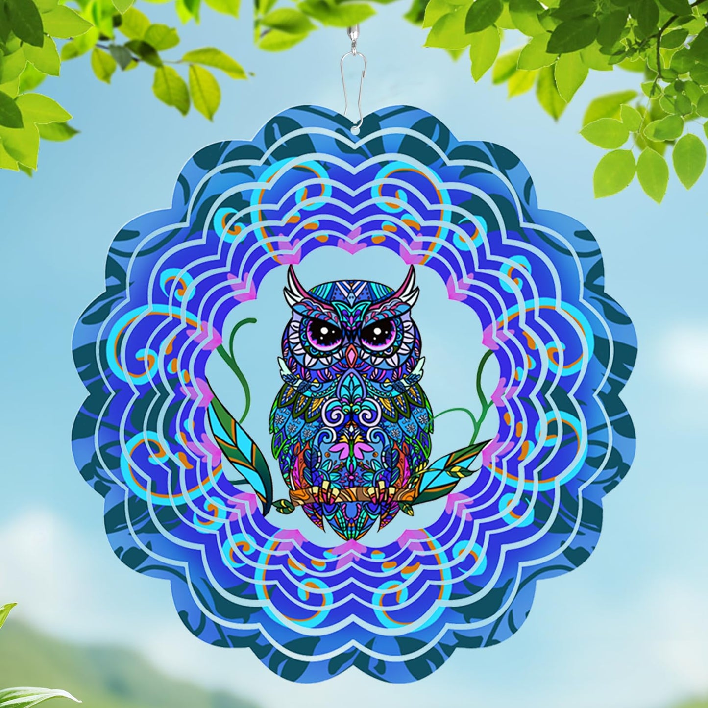 Butterfly Large Metal Wind Spinners - Butterfly Gifts for Women Mom Grandma Wife,15 inch Hanging Wind Spinner for Outdoor & Indoor Decorations,Wind Spinner for Christmas Ornament Gifts