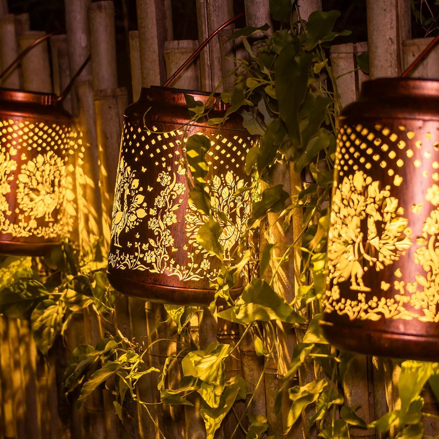 YISITEONE Solar Lanterns Outdoor Waterproof, Garden Decor Gifts, Peacock | Metal Hanging Solar Lights, IP65 Waterproof, LED Decorative Lantern for Yard, Birthday Gifts for Women Mom Grandma Sister