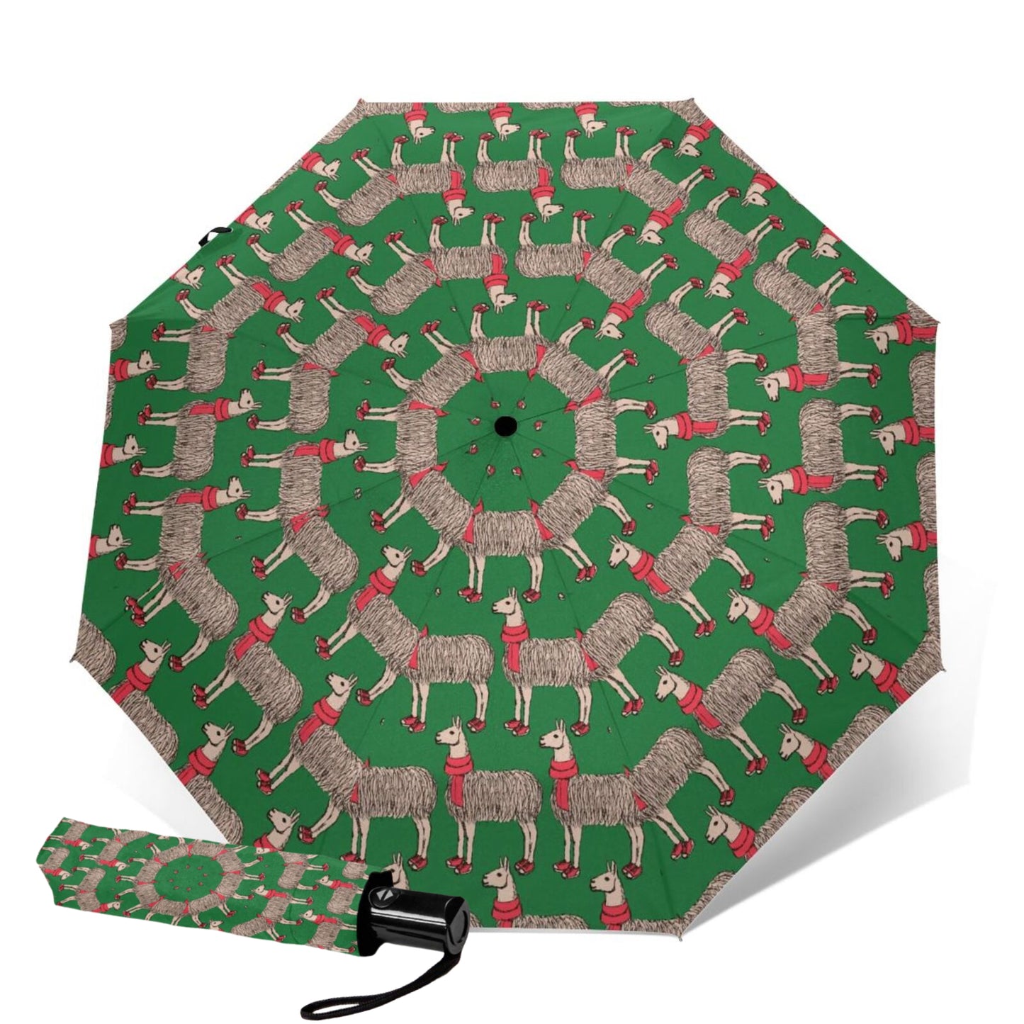 Alpaca Design Printed Compact Umbrella