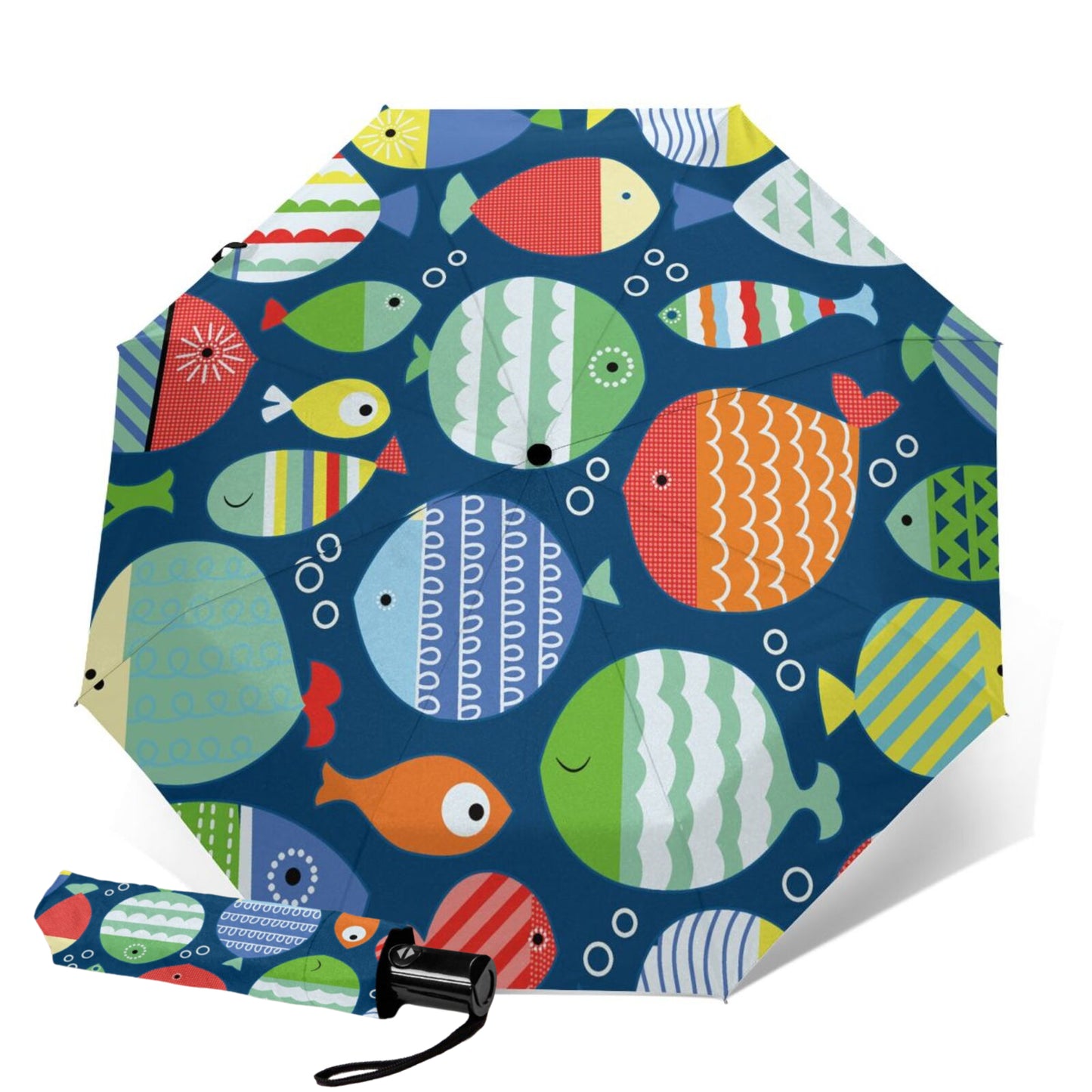 Anime Fish Printed Foldable Mini Umbrella