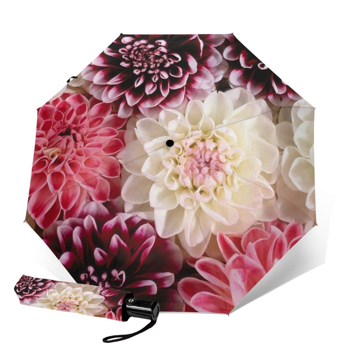 Beautiful Flowers Printed Compact Umbrella