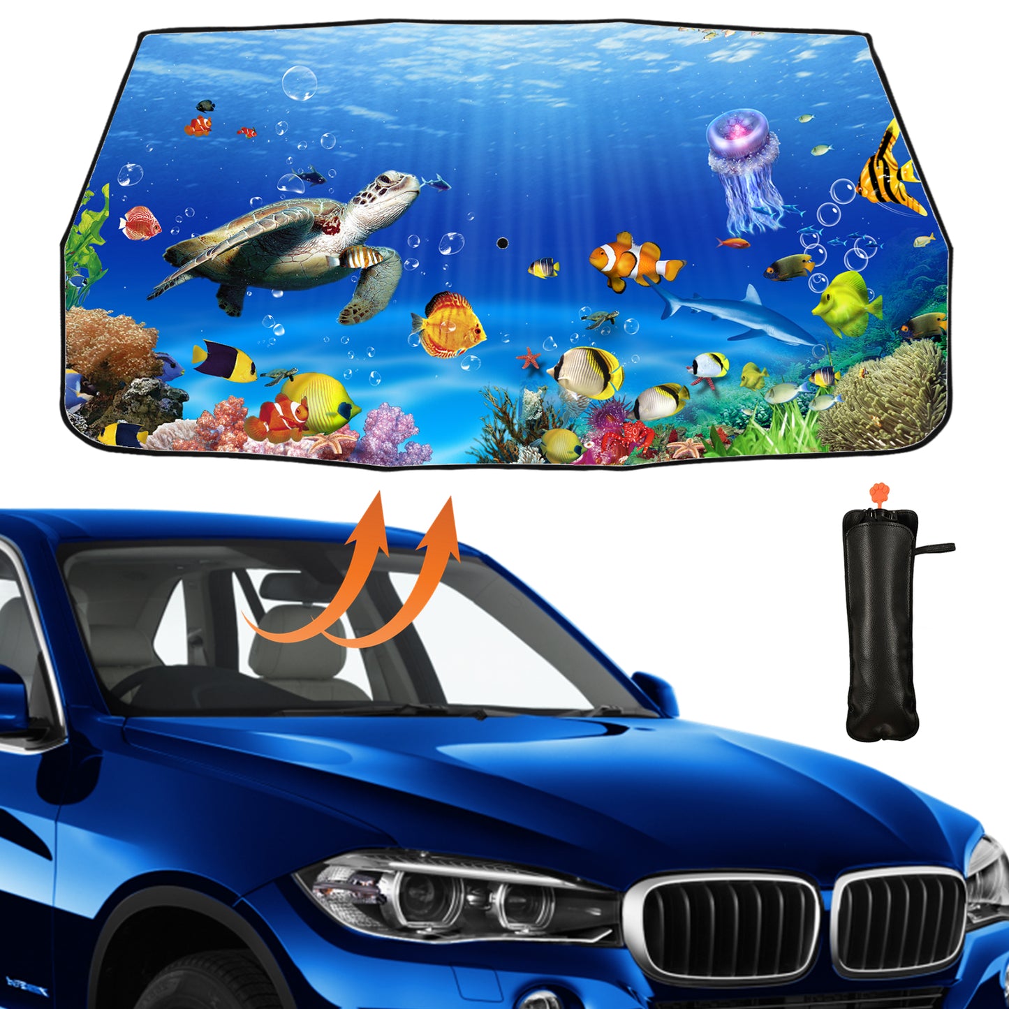 Big Sea Turtle Umbrella Style Car Shade