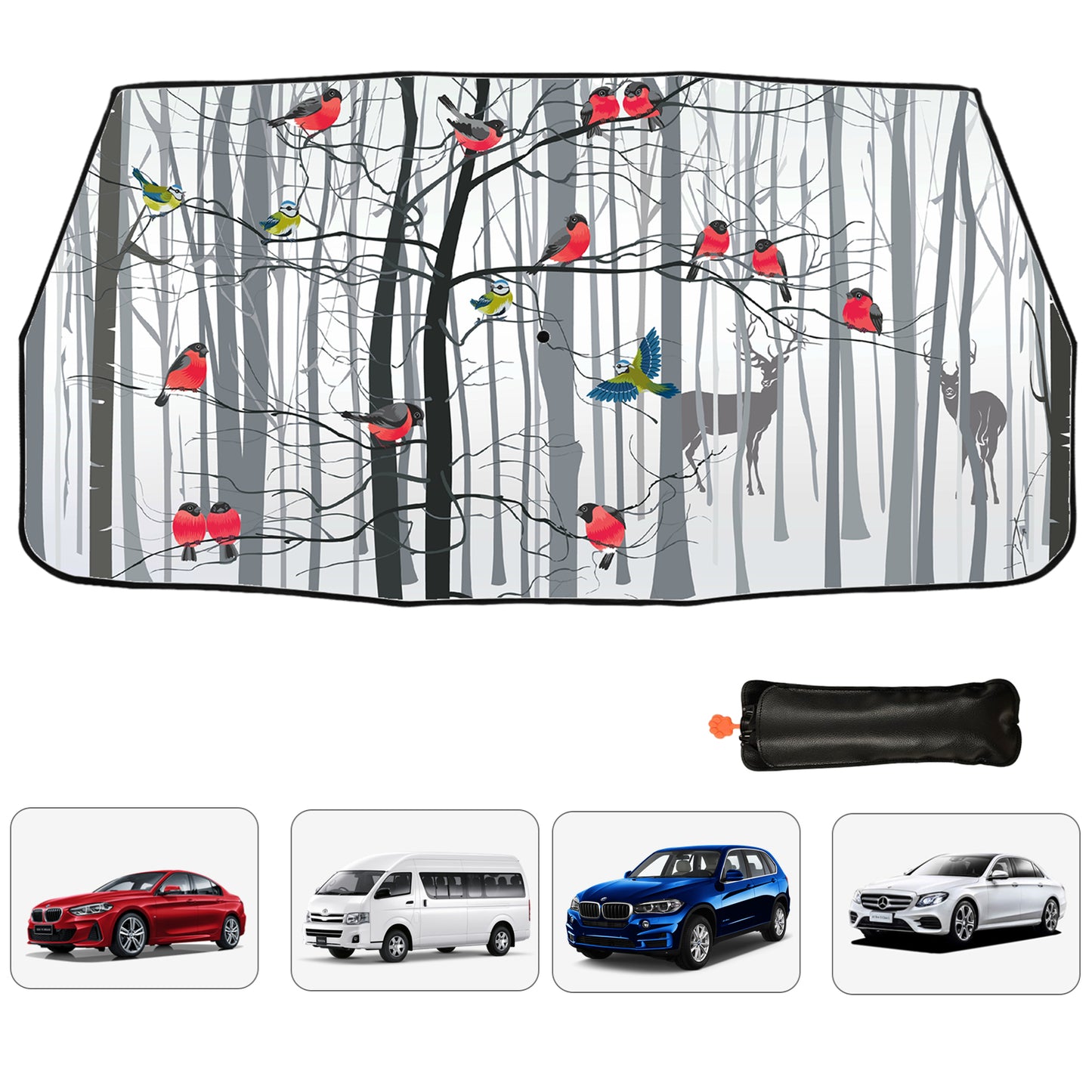 Beautiful Birdie Compact Windshield Sun Shade