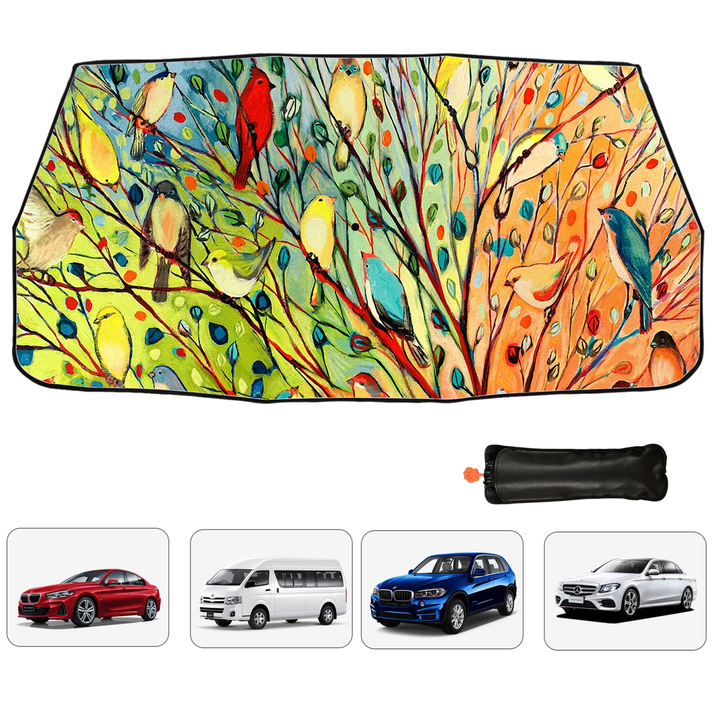 Bird Oil Painting Car Windshield Sun Shade