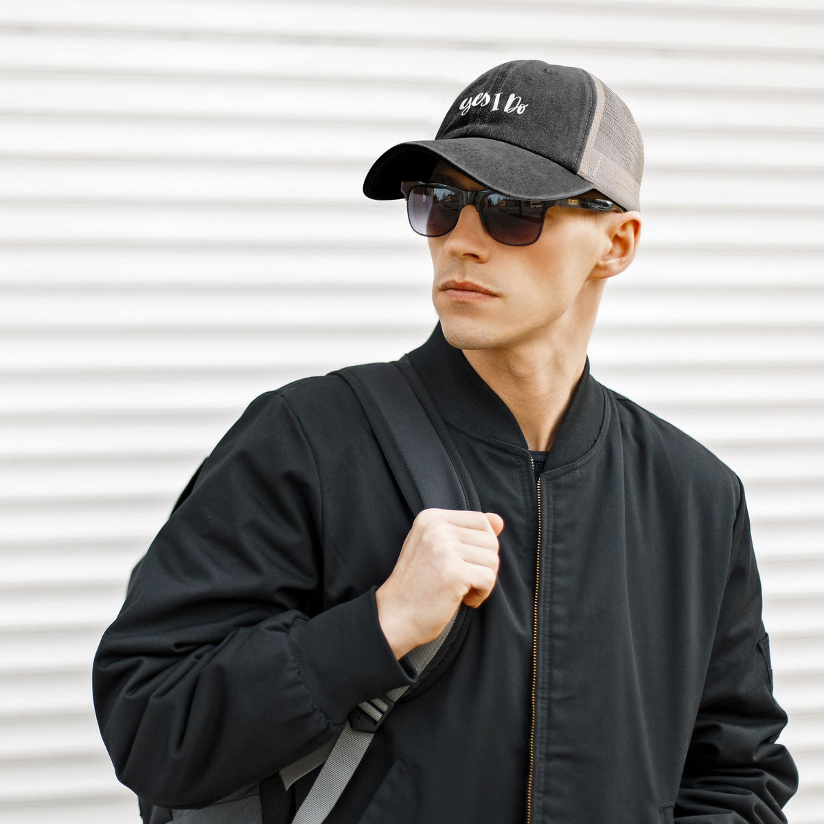Yes I Do Print Black Mess Back Baseball Cap