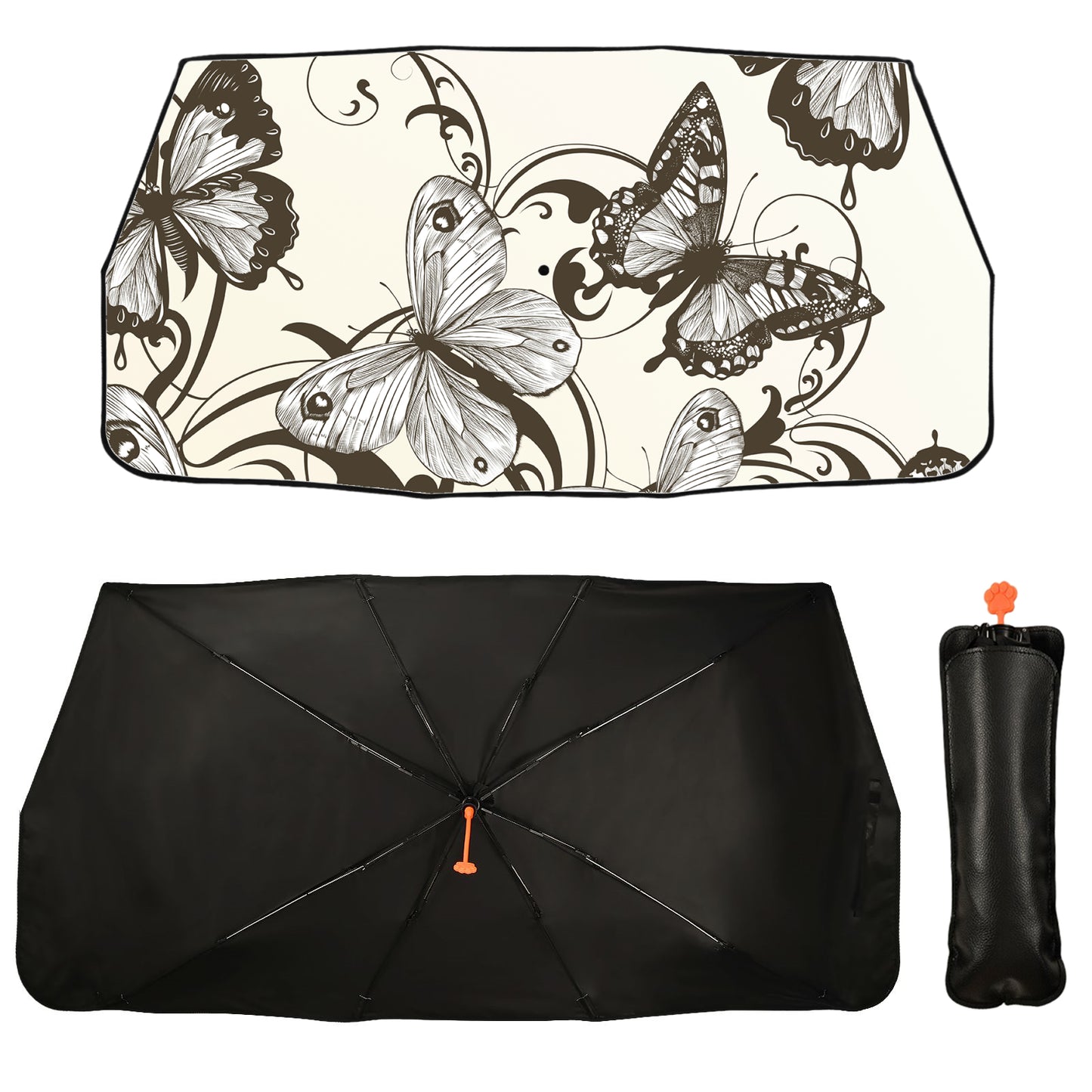 Black Butterfly Car Windshield Sun Shade