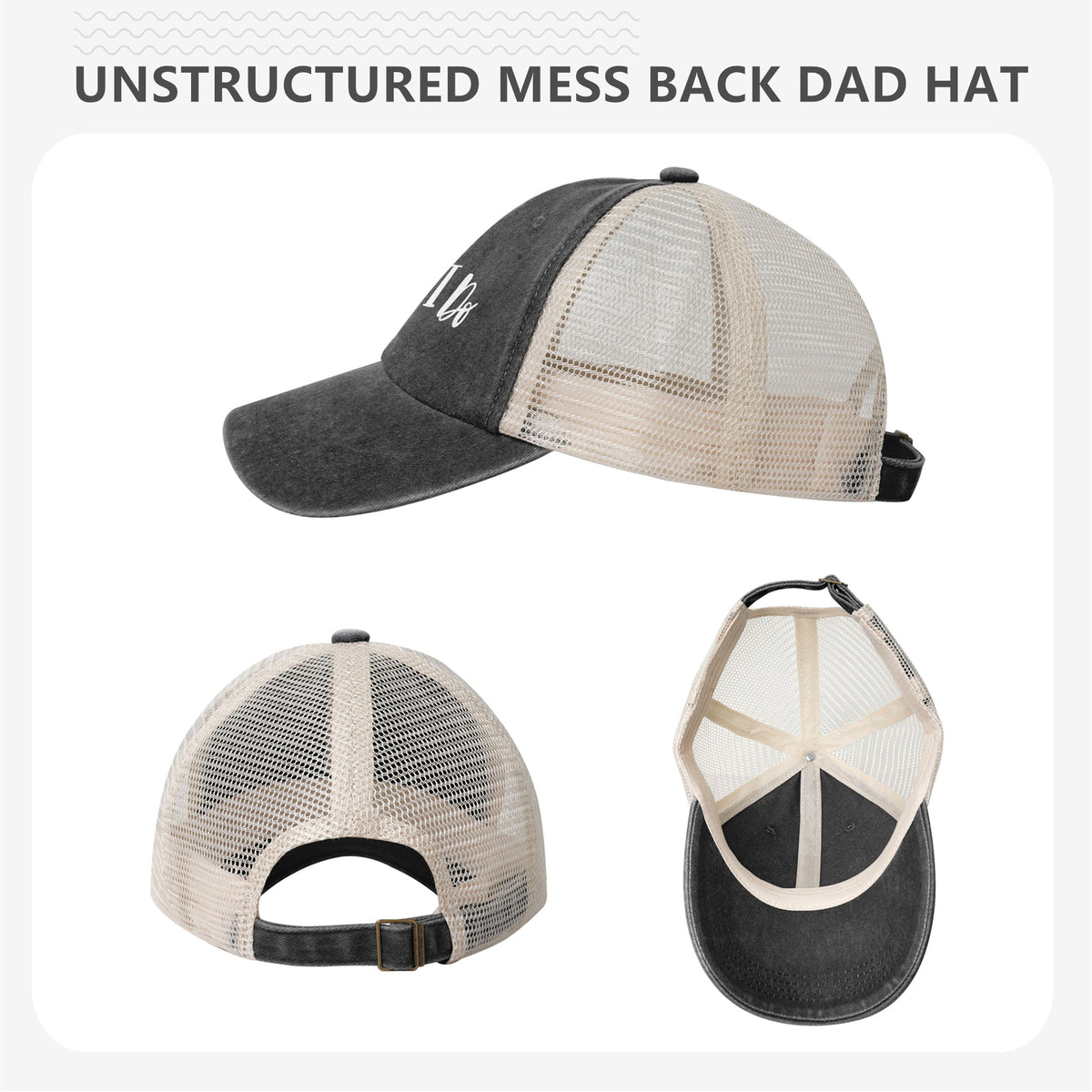 Yes I Do Print Black Mess Back Baseball Cap
