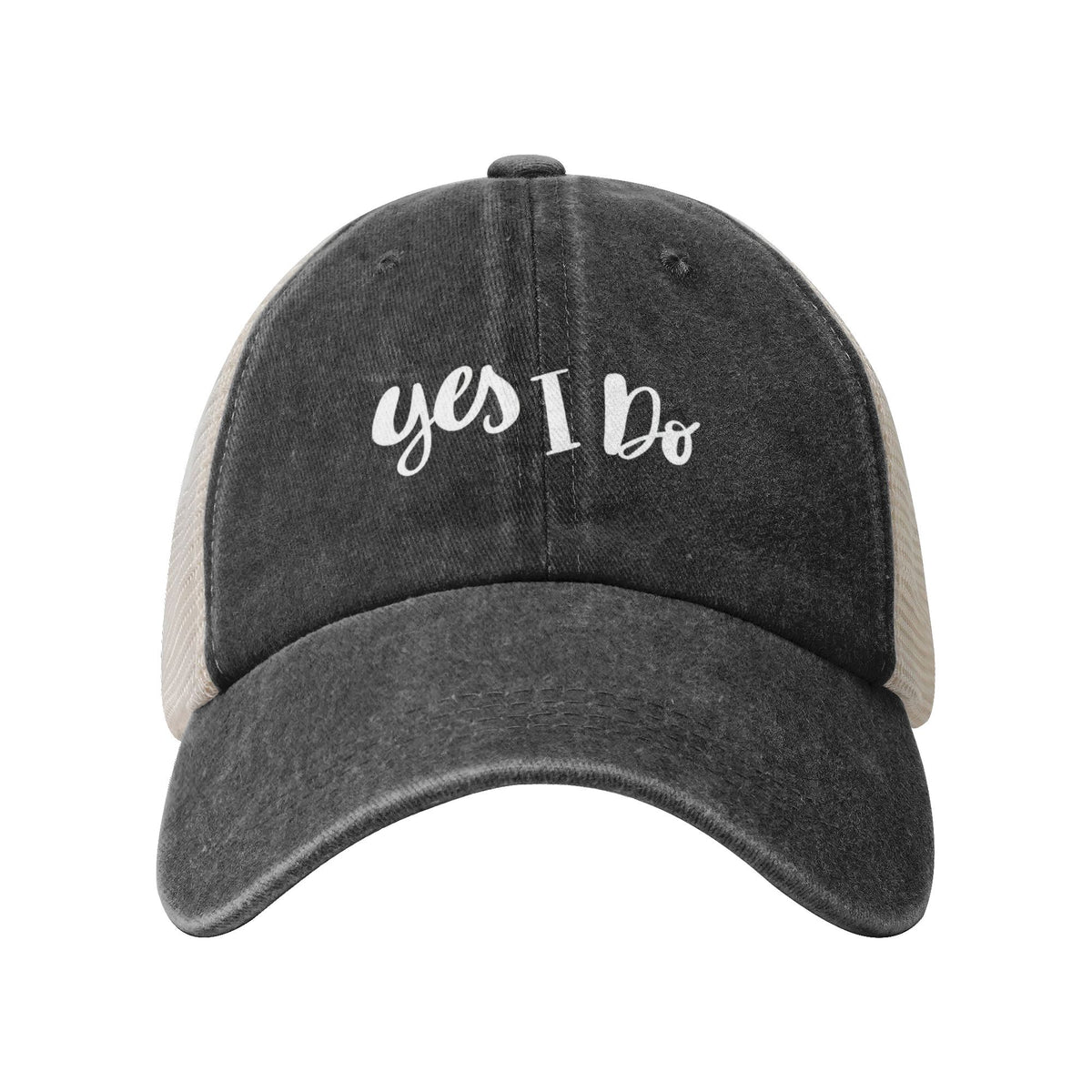 Yes I Do Print Black Mess Back Baseball Cap
