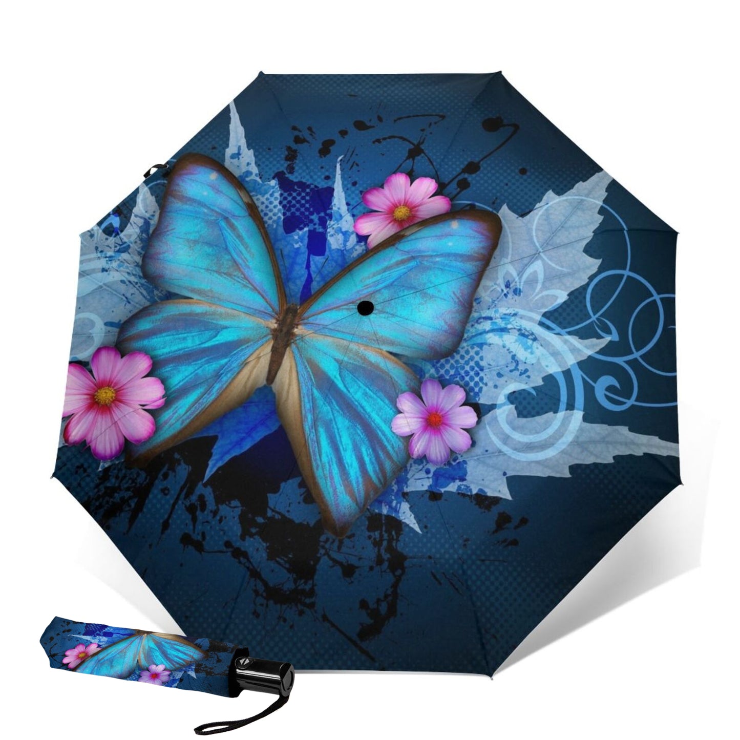 Blue Morpho Butterfly Foldable Umbrella