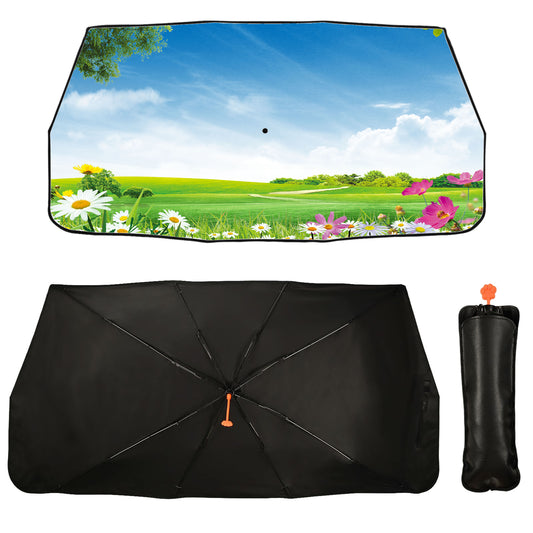 Blue Sky And Daisy Front Windshield Umbrella