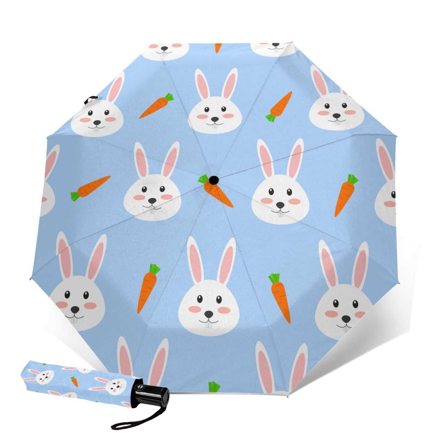 Bunny Print Folding Travel Umbrella