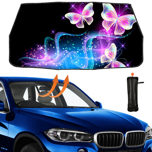 Umbrella Style Car Sun Shade With Butterfly Design