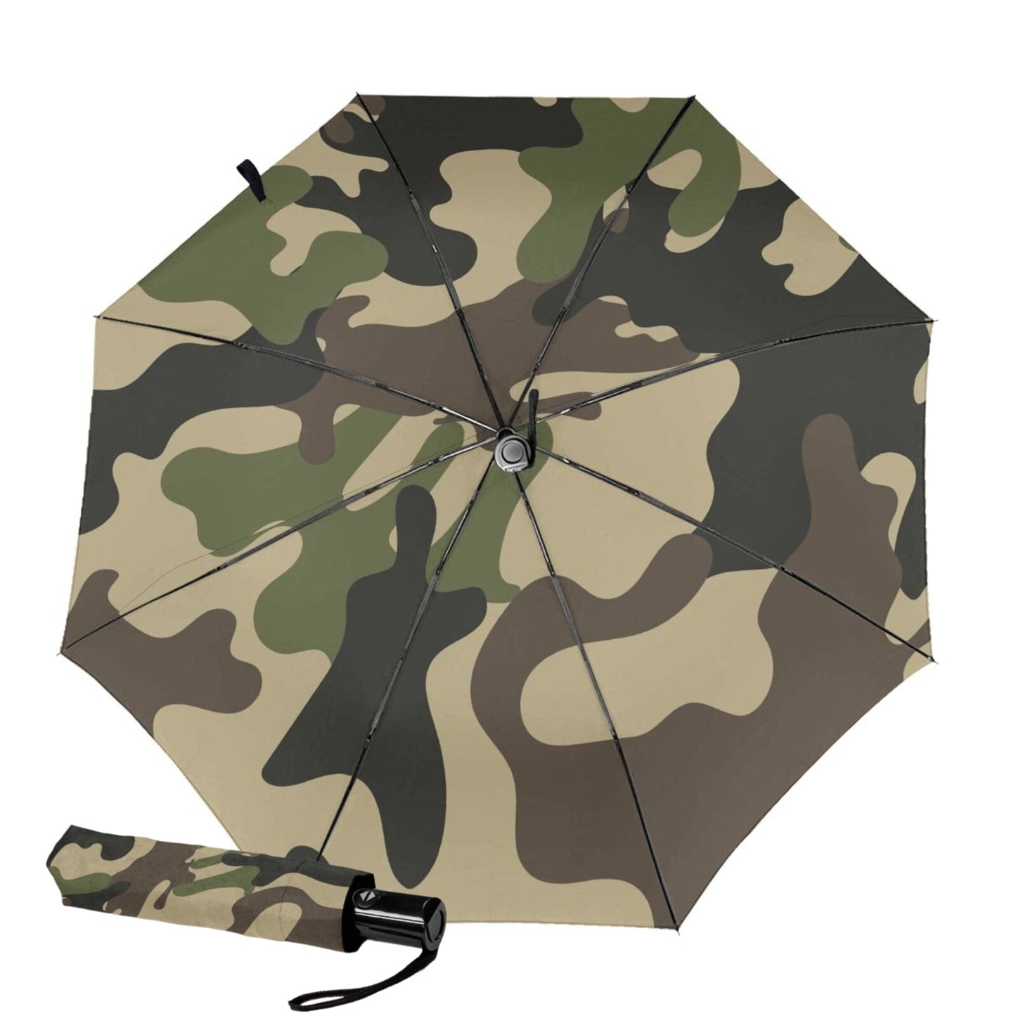 Camouflage Design Inside Small Compact Umbrella