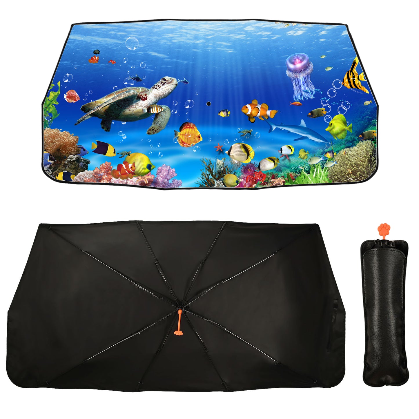 Big Sea Turtle Umbrella Style Car Shade