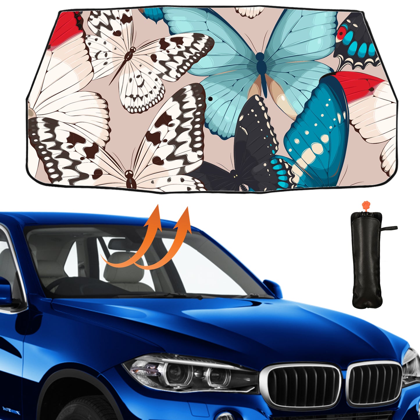 Colorful Butterfly Car Windshield Sun Shade