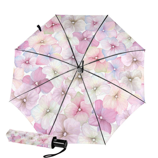 Compact Umbrella With Colorful Petals Design Inside