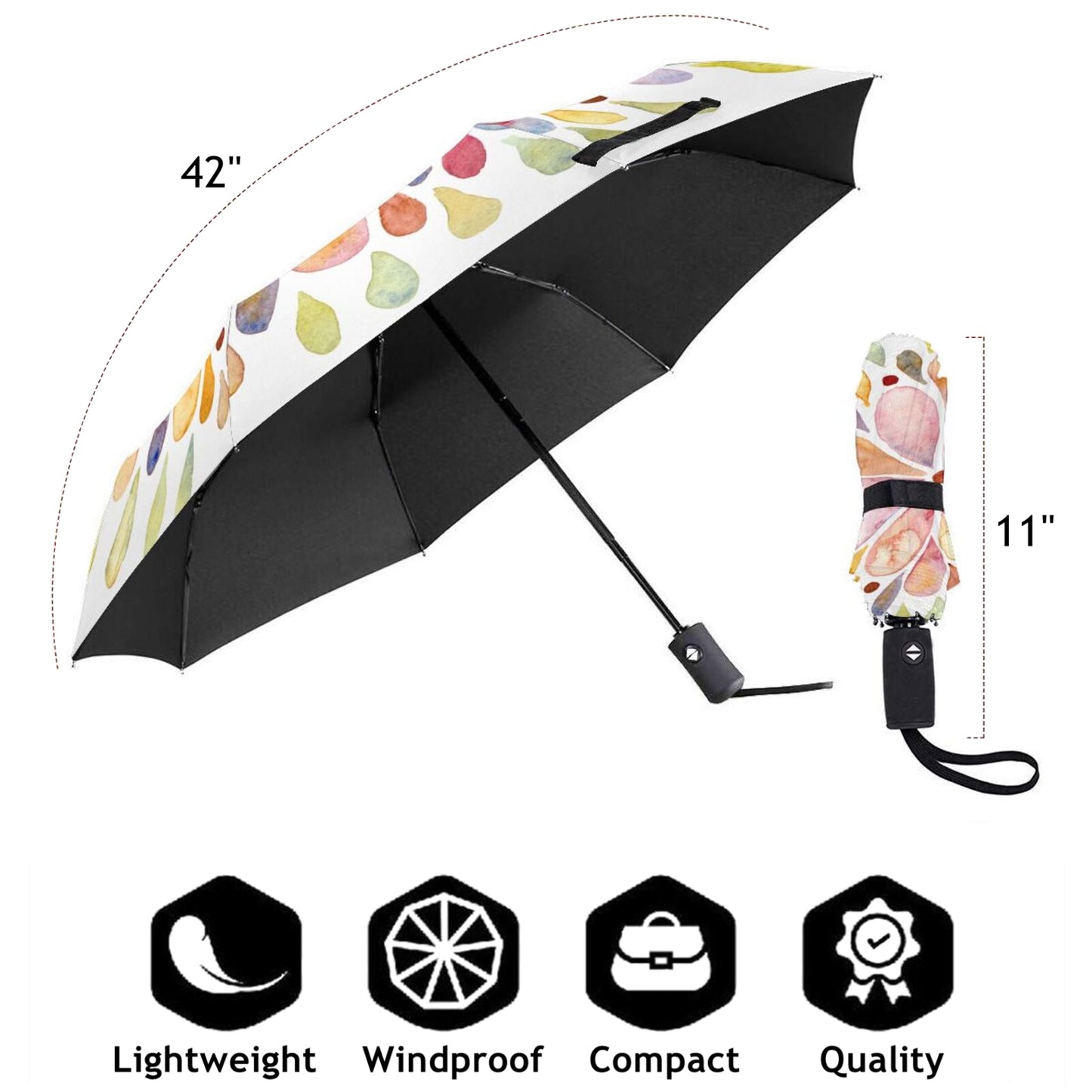 Petals Printed Foldable Umbrella