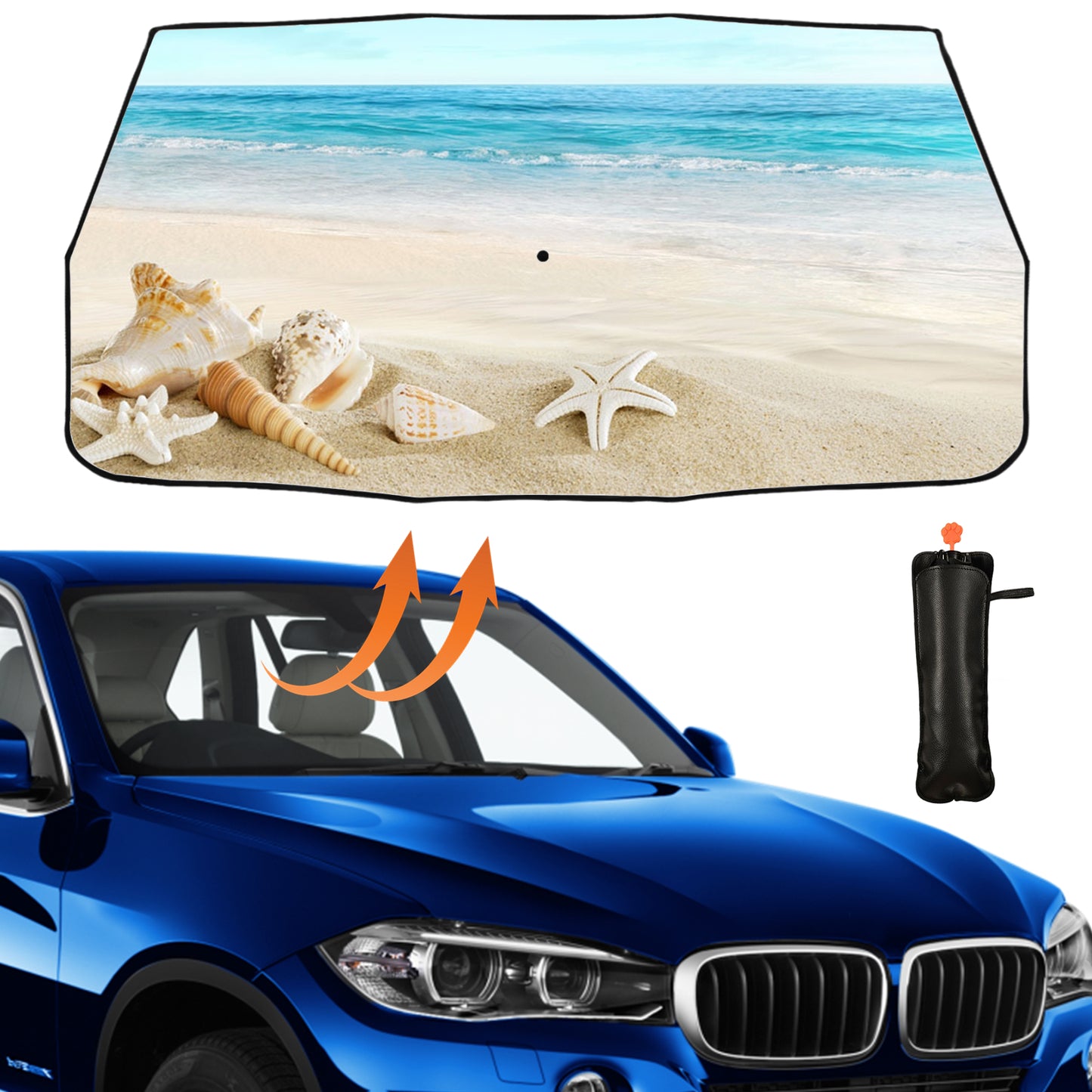 Conch Print Car Windshield Sun Shade