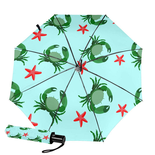 Foldable Travel Umbrella With Crab Design Inside