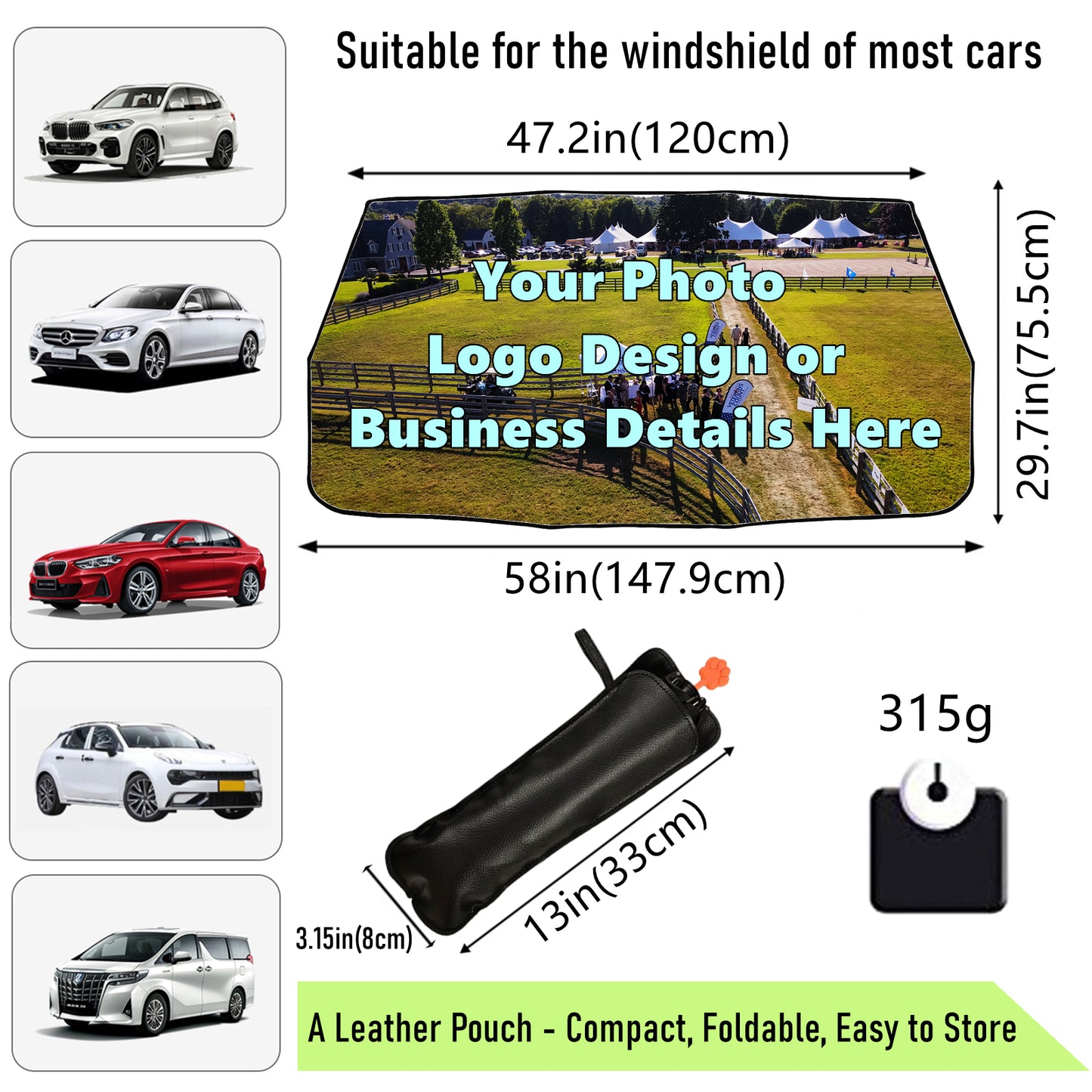 Custom Car Windshield Sun Shade Umbrellas