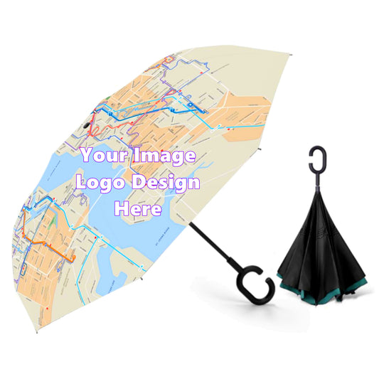 Custom Inverted Umbrella With Outside Print