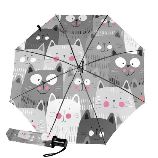 Cute Cats Design Inside Small Travel Umbrella