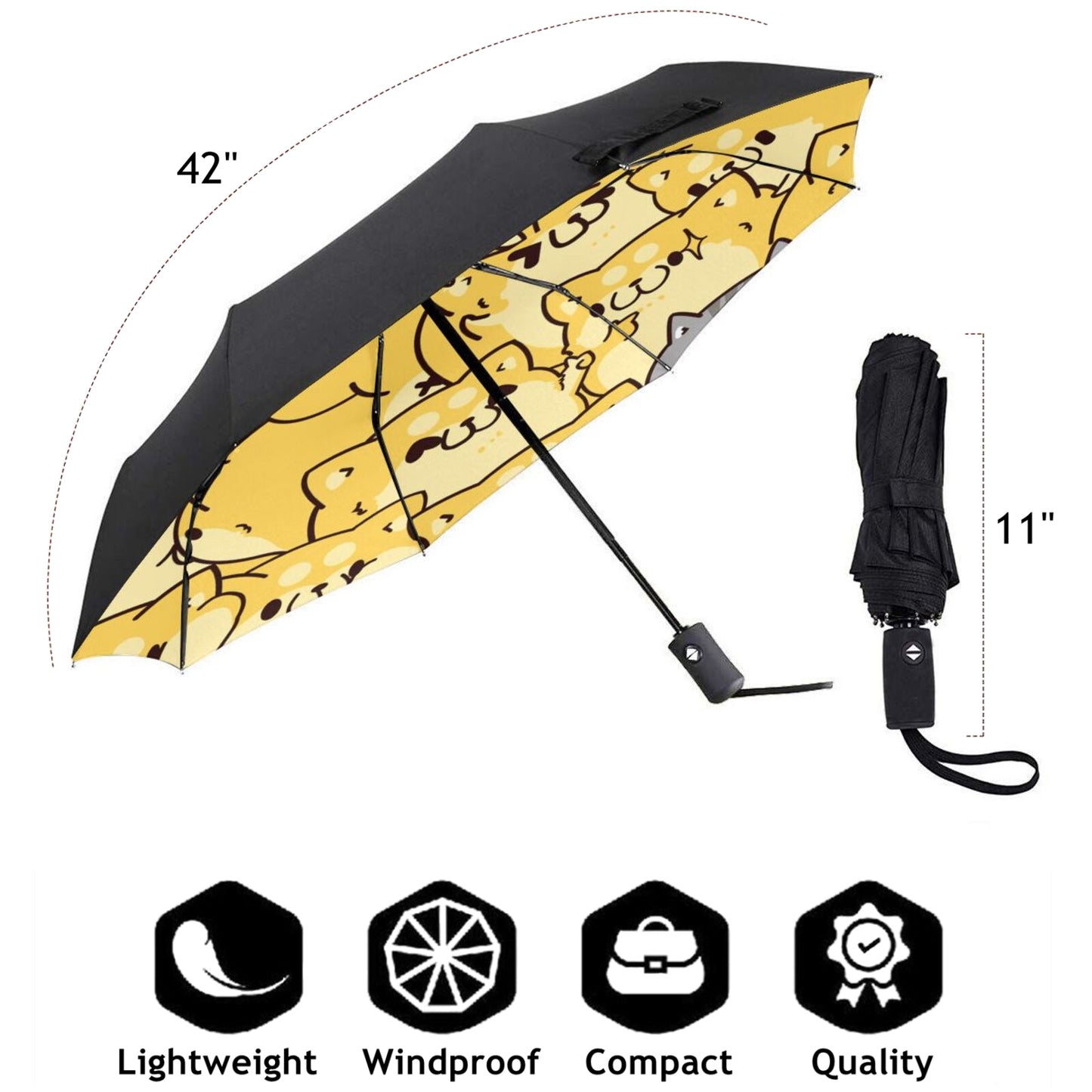 Small Compact Umbrella With Cute Kitten Inside