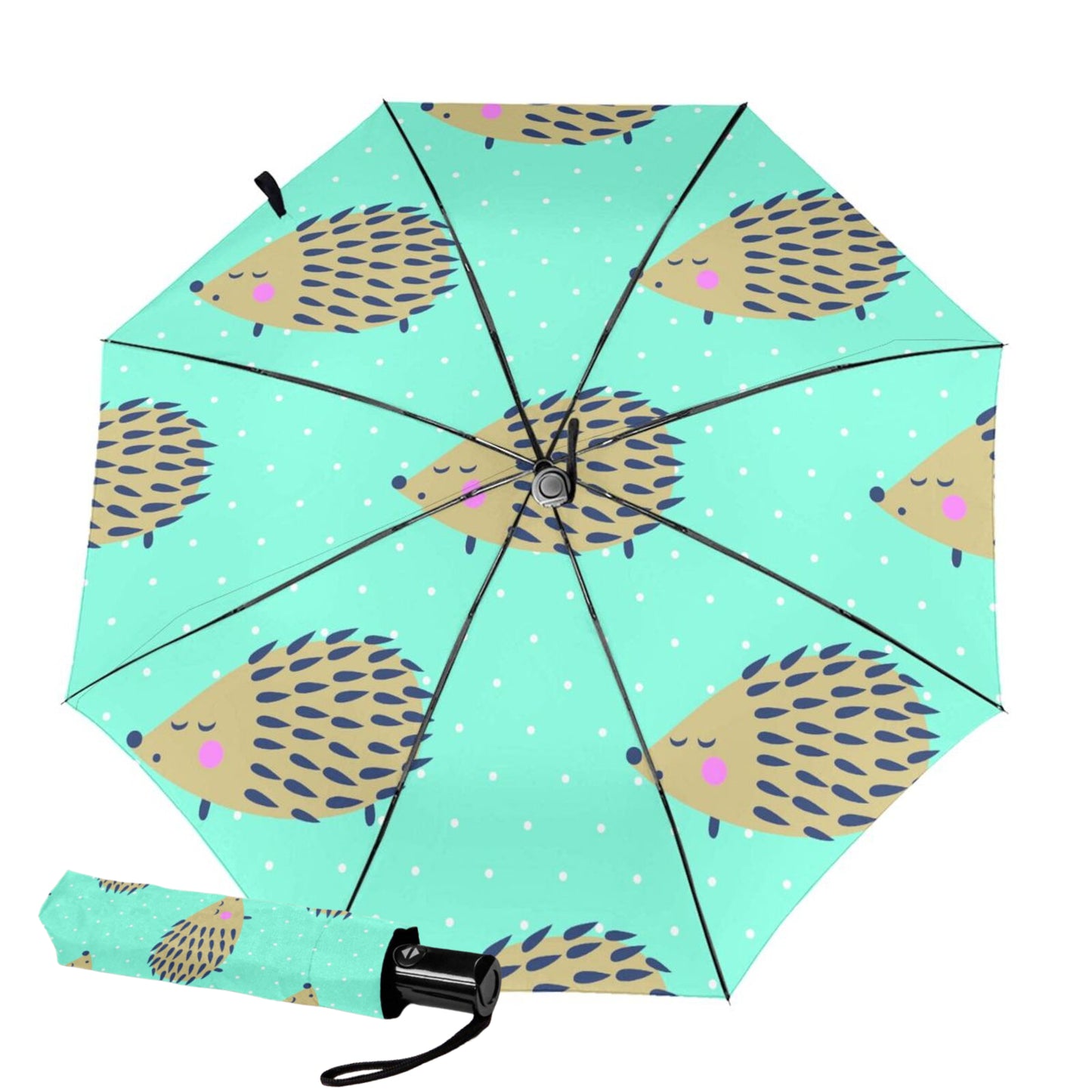 UV Protection Small Automatic Umbrella With Hedgehog Design Inside